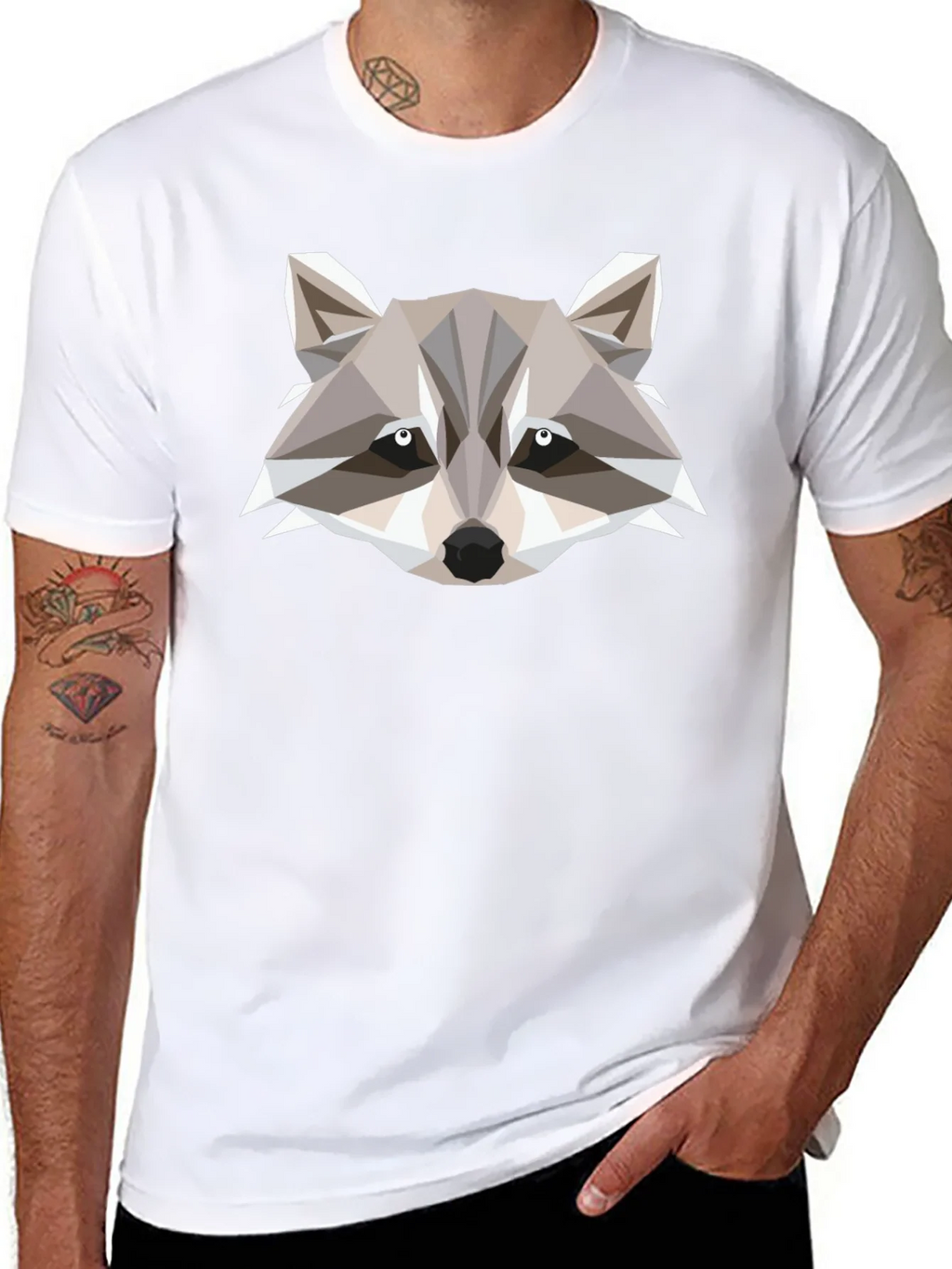Geometric Raccoon Graphic Tee - Modern Style product image 7
