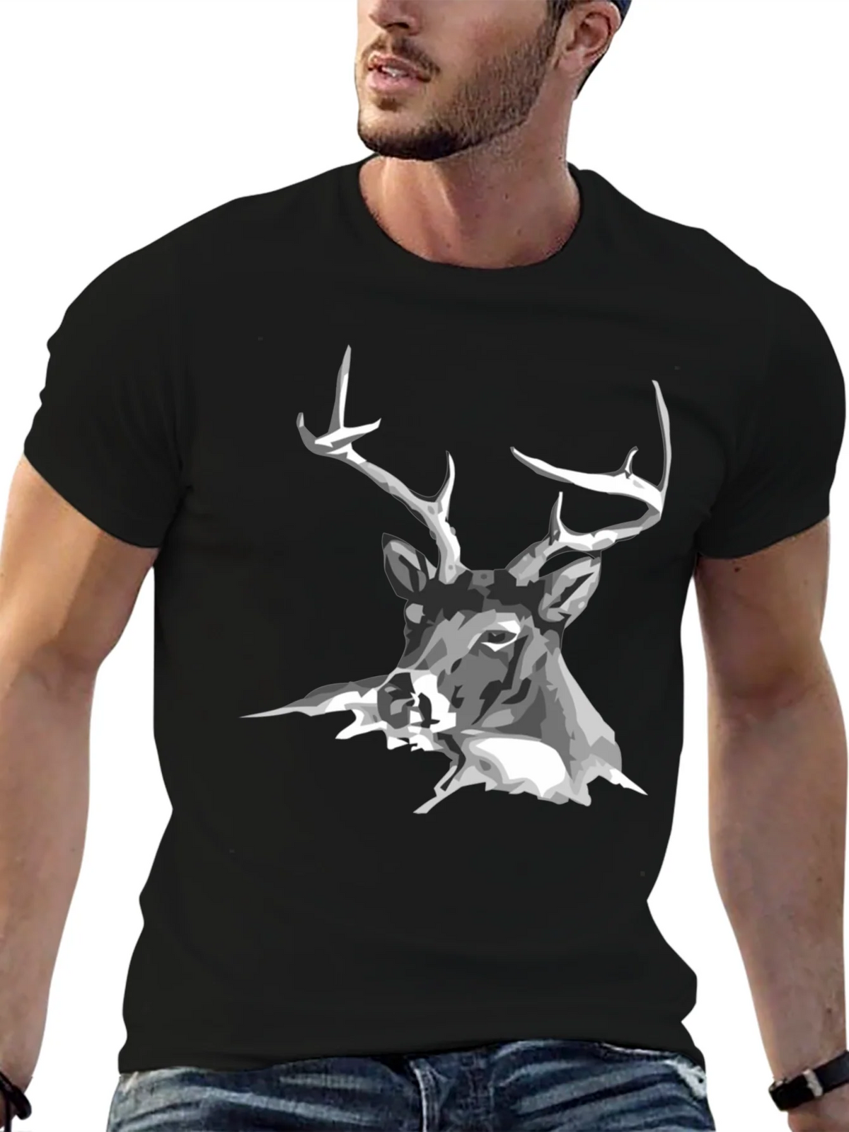Black Deer Graphic Tee - Mens Casual T-Shirt product image 4