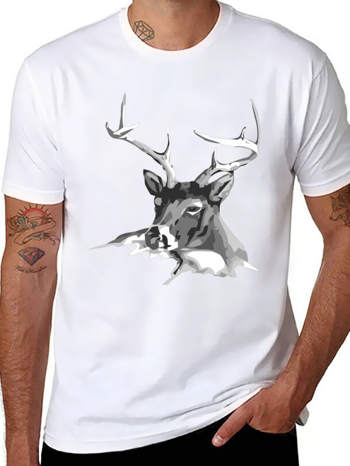 Black Deer Graphic Tee - Mens Casual T-Shirt product image 5