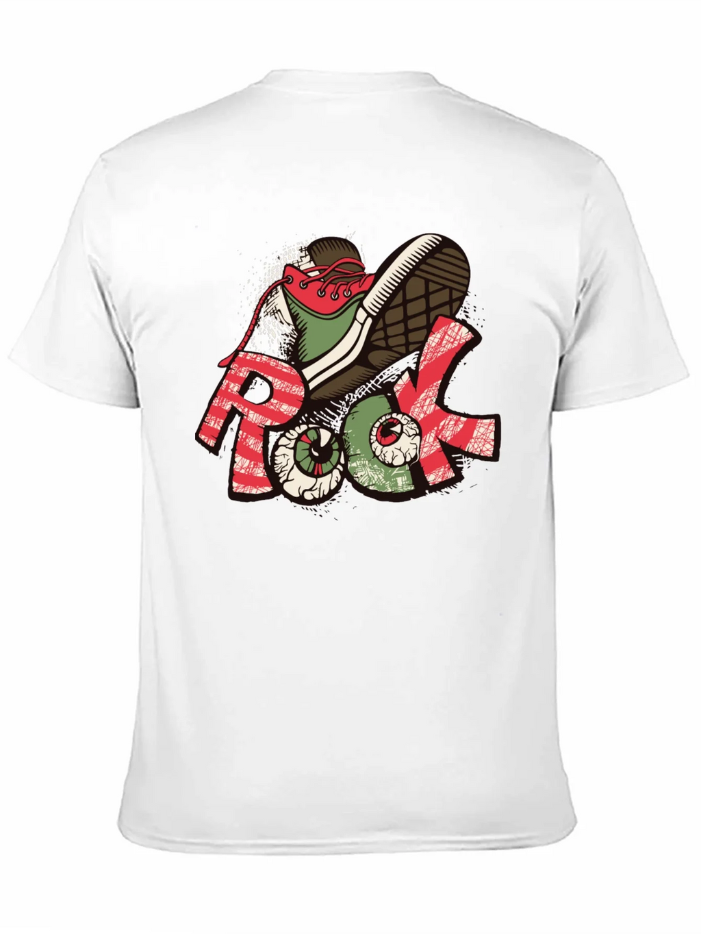 Rock Graphic Tee - Unique Shoe & Eyeball Design