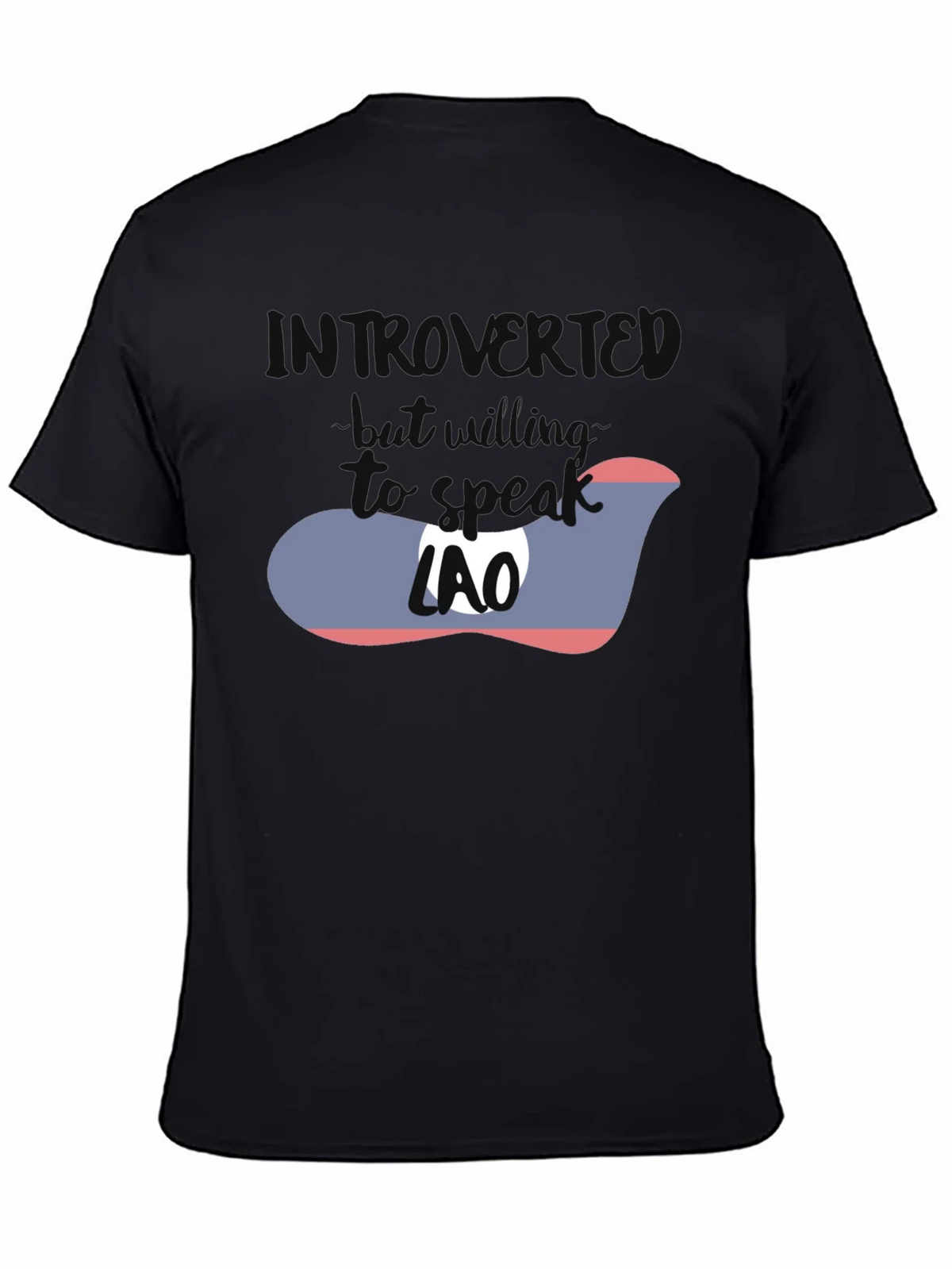 Introvert Lao Flag Graphic T-Shirt product image 3