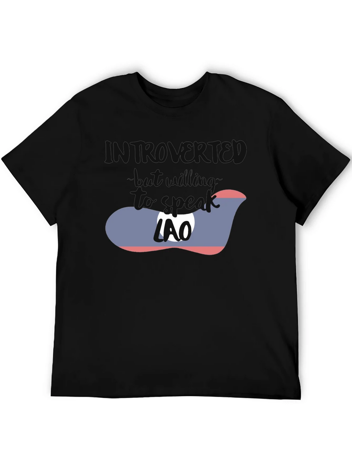Introvert Lao Flag Graphic T-Shirt product image 4