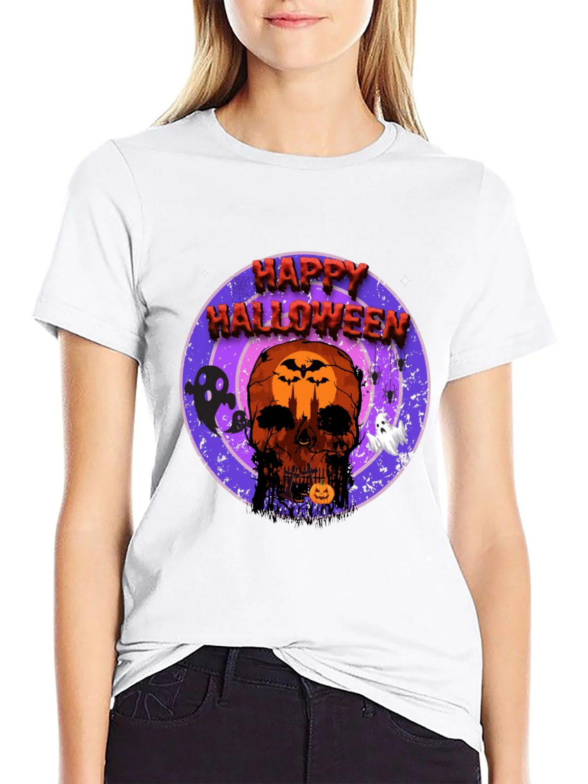 Happy Halloween Skull T-Shirt product image 5
