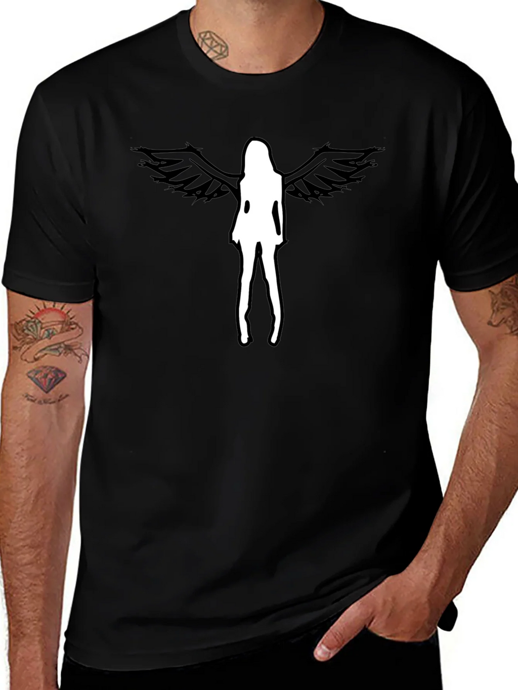 Angel Wings Graphic Tee - Mens Black T-Shirt product image 1