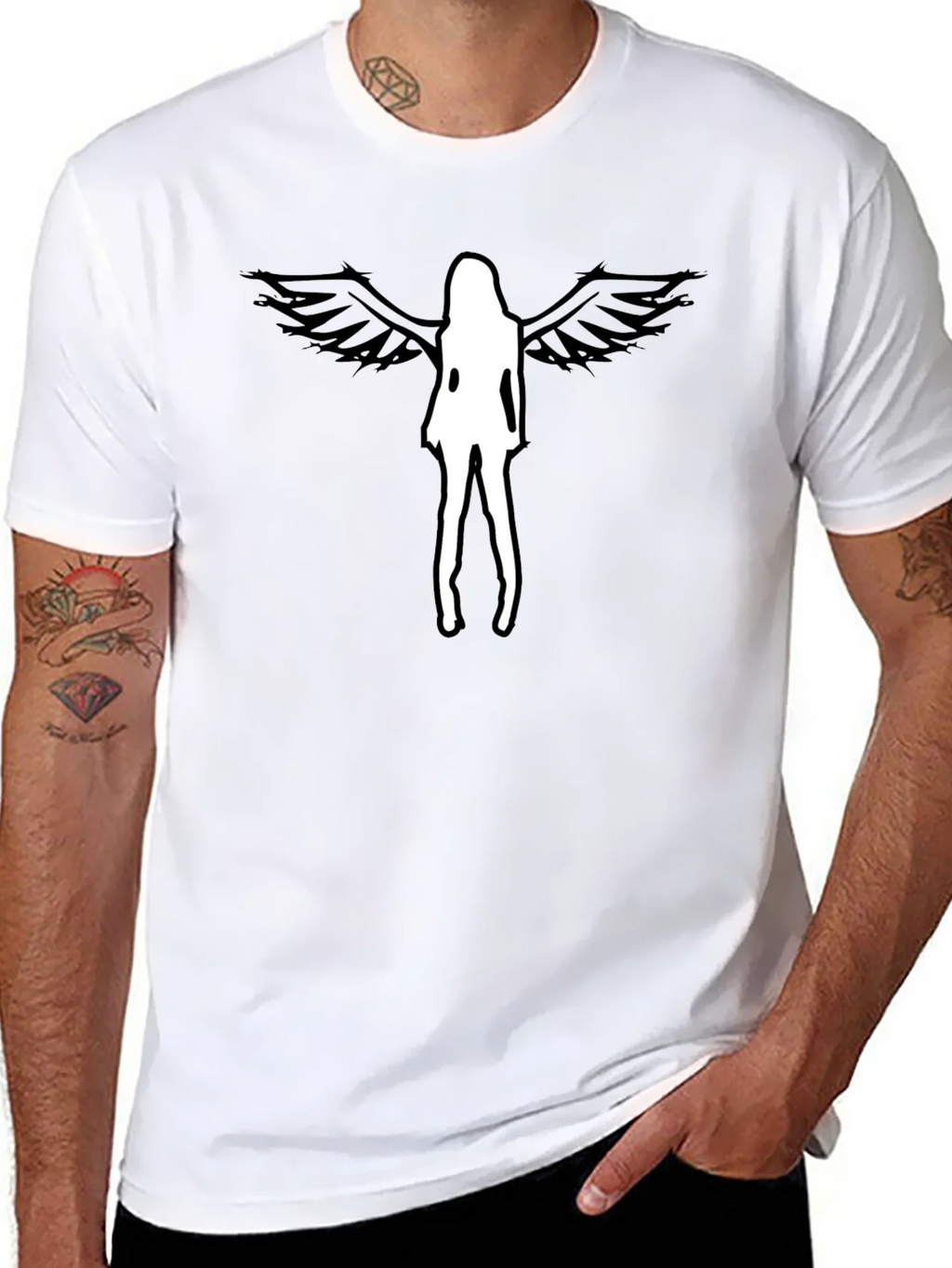 Angel Wings Graphic Tee - Mens Black T-Shirt product image 7