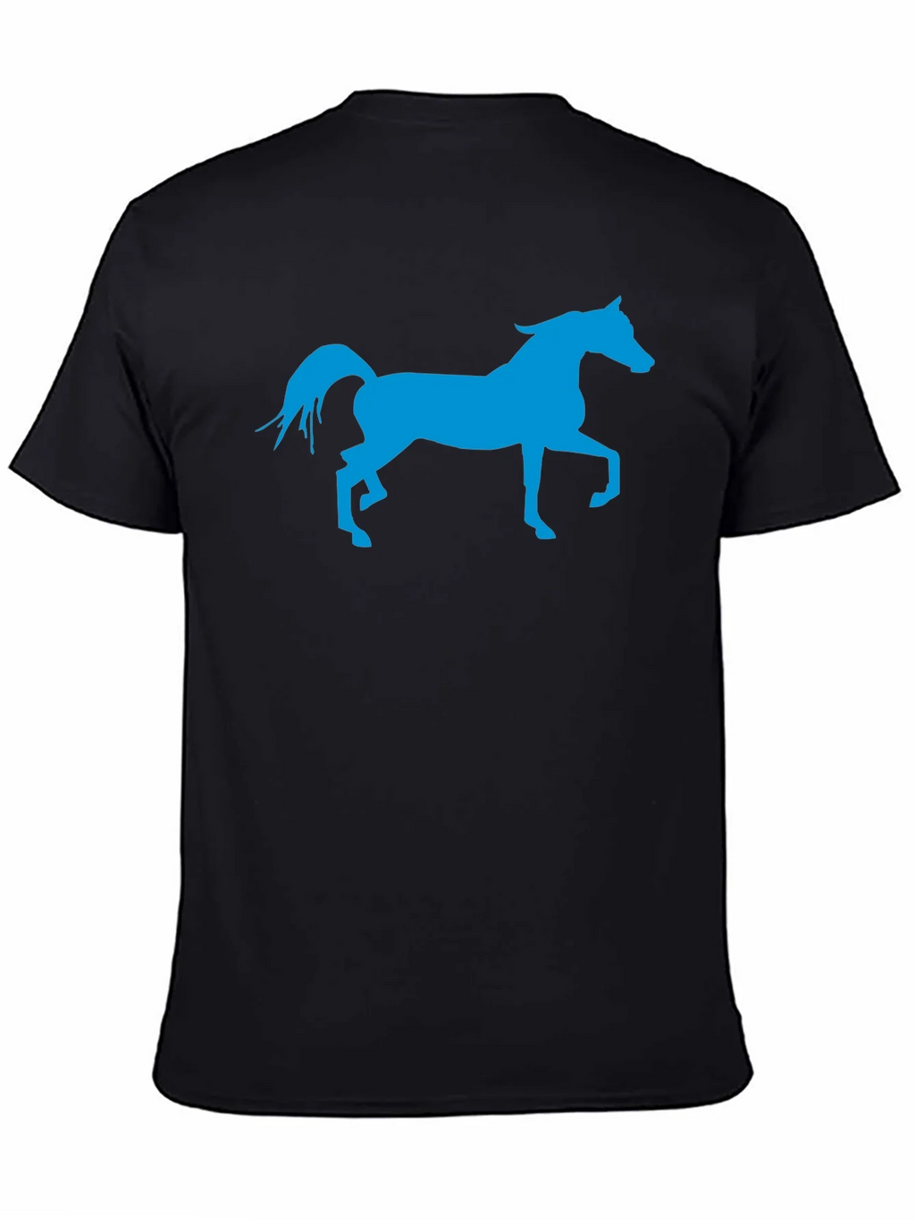 Blue Horse Graphic Black T-Shirt product image 1