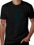 Minimalist Black T-Shirt with Abstract Flame Design product image 1