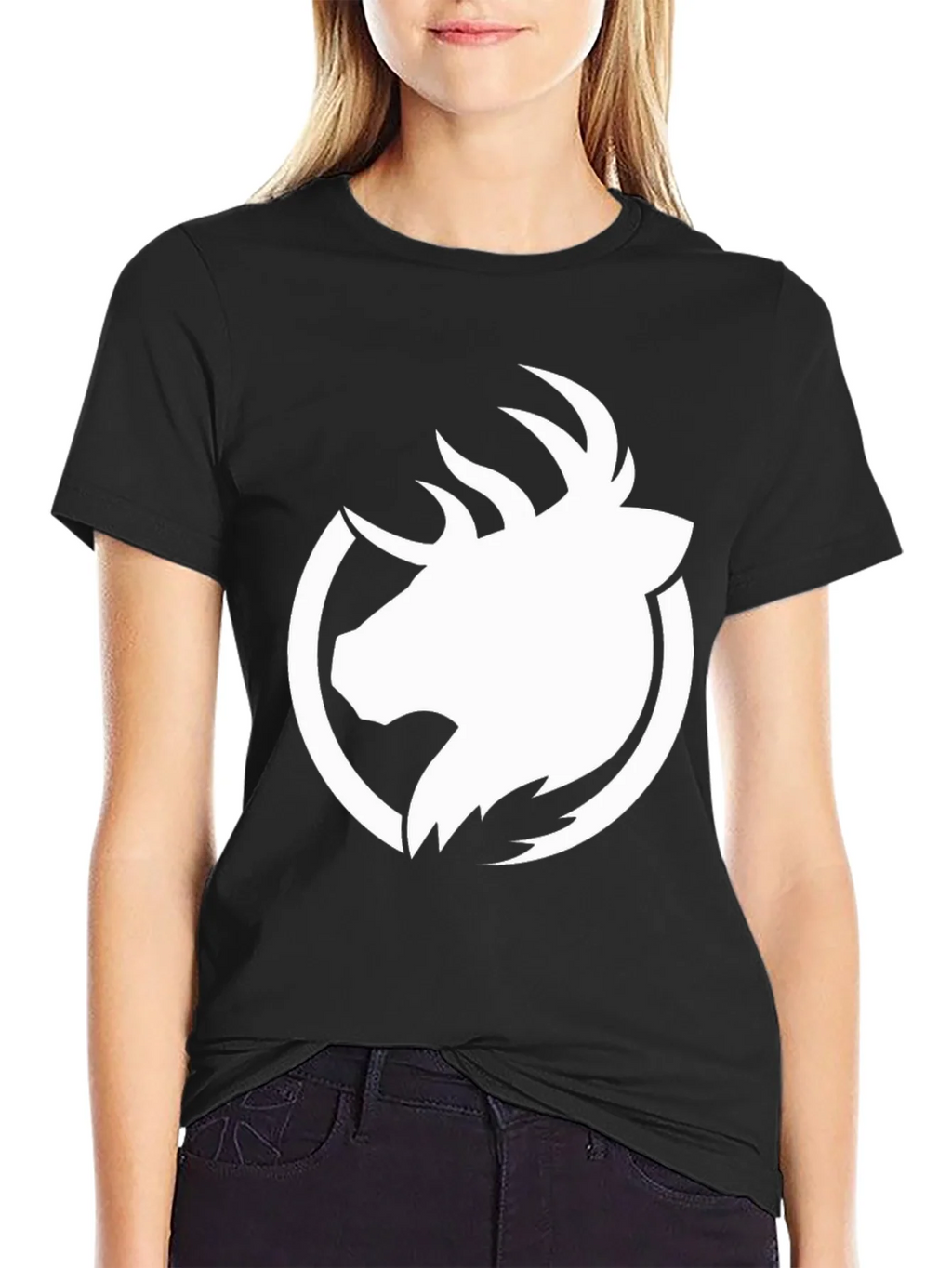 Elk Head Graphic Black T-Shirt product image 2