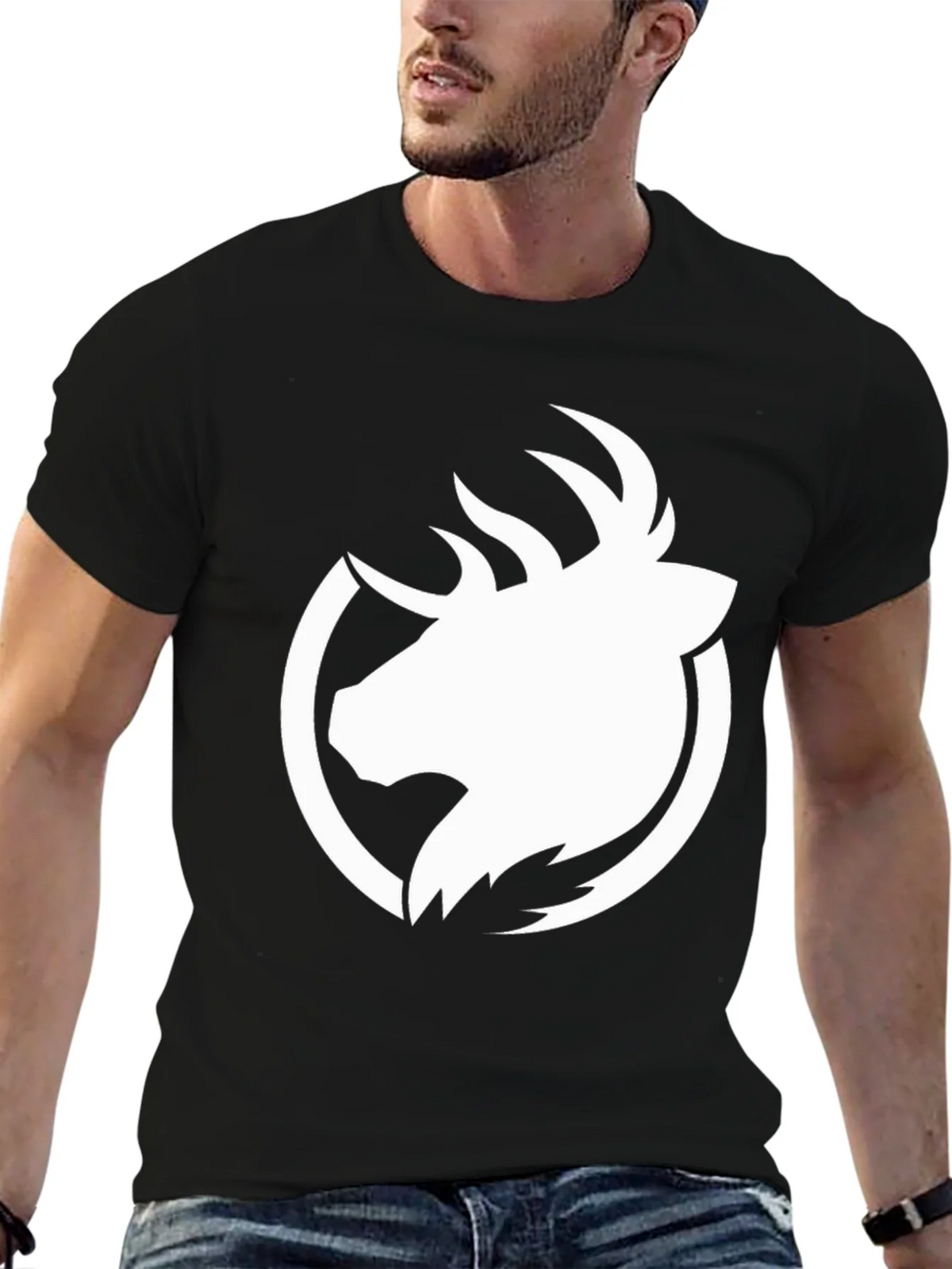 Elk Head Graphic Black T-Shirt product image 6