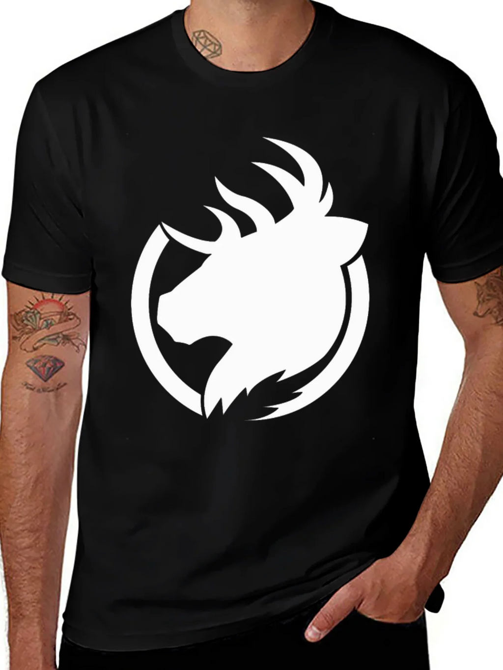 Elk Head Graphic Black T-Shirt product image 1