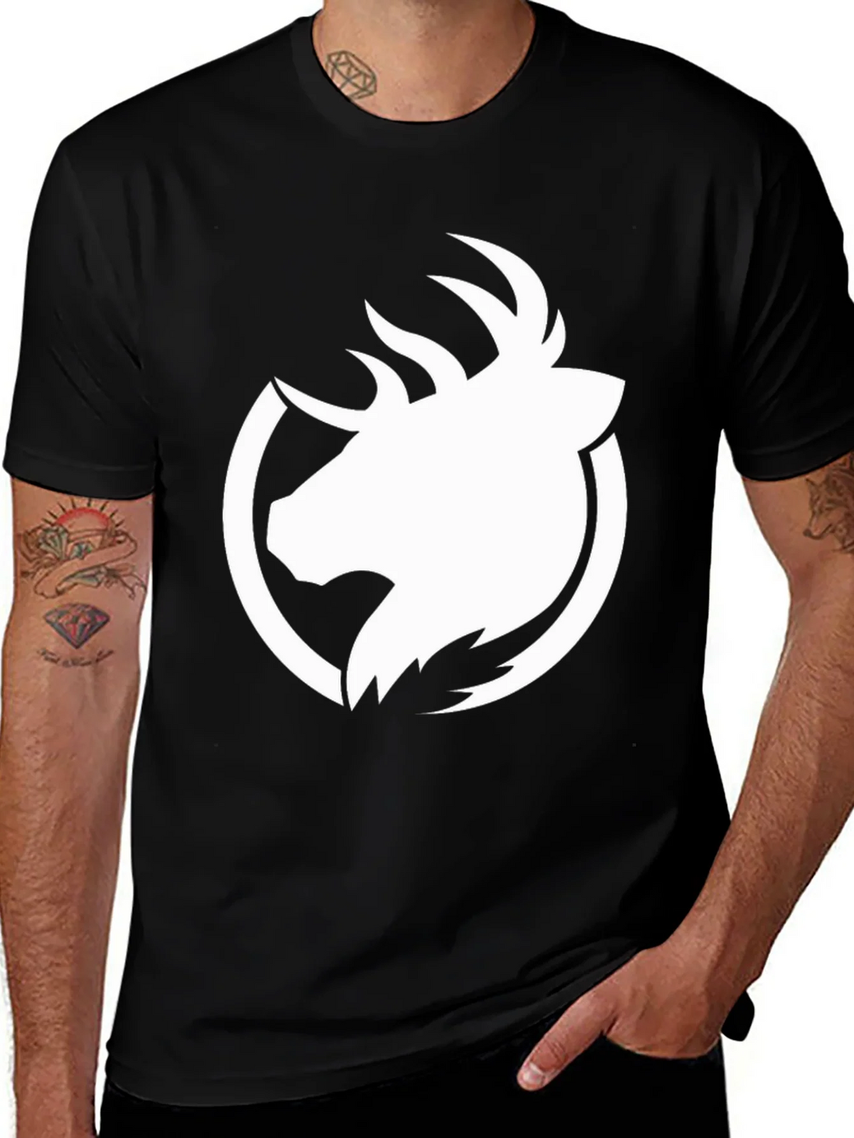 Elk Head Graphic Black T-Shirt product image 1
