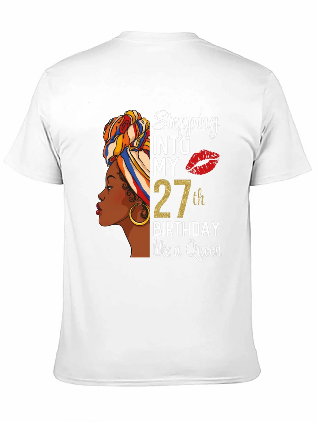 Stepping Into My 27th Birthday Like A Queen Black T-Shirt product image 7