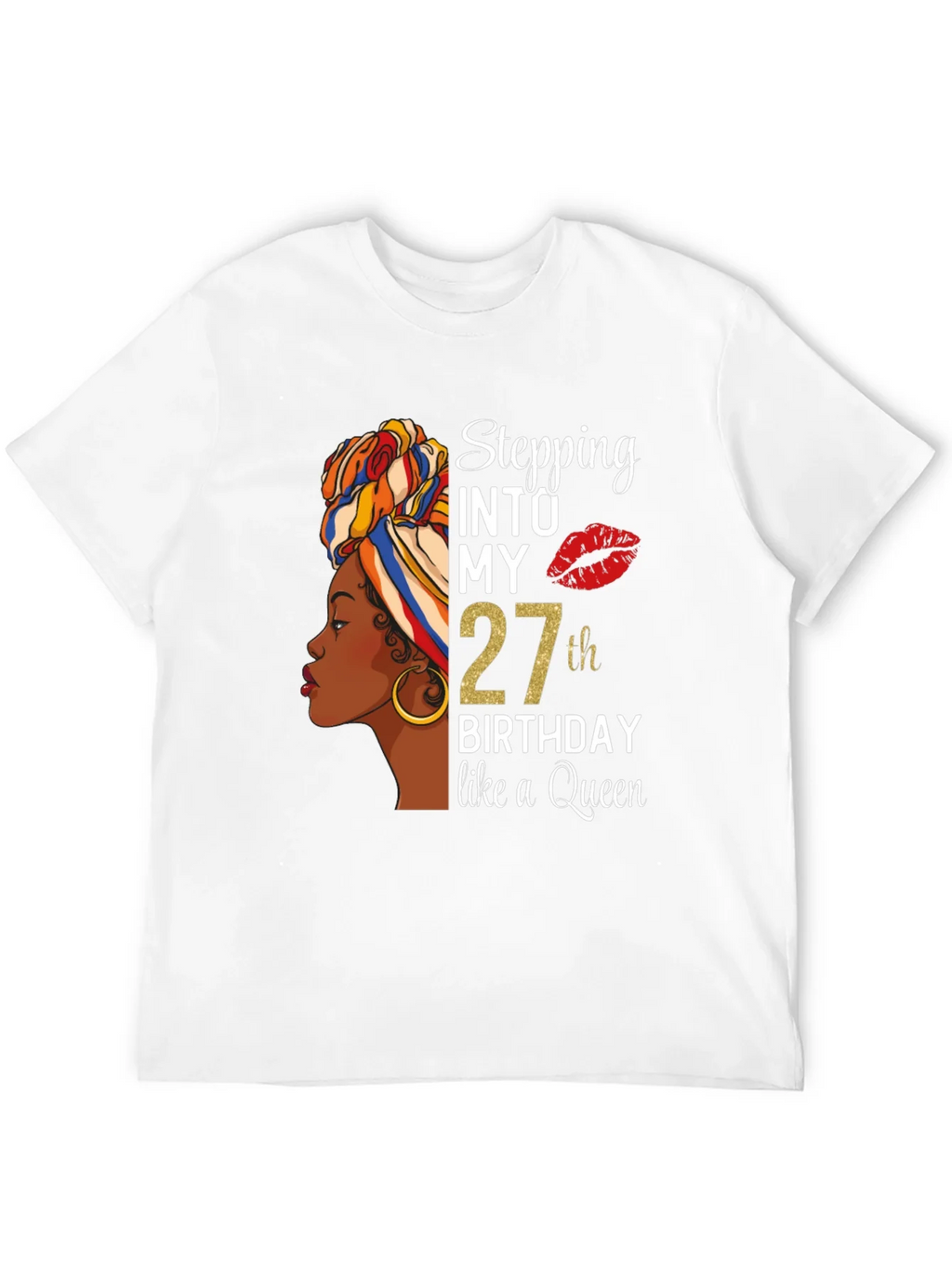 Stepping Into My 27th Birthday Like A Queen Black T-Shirt product image 8