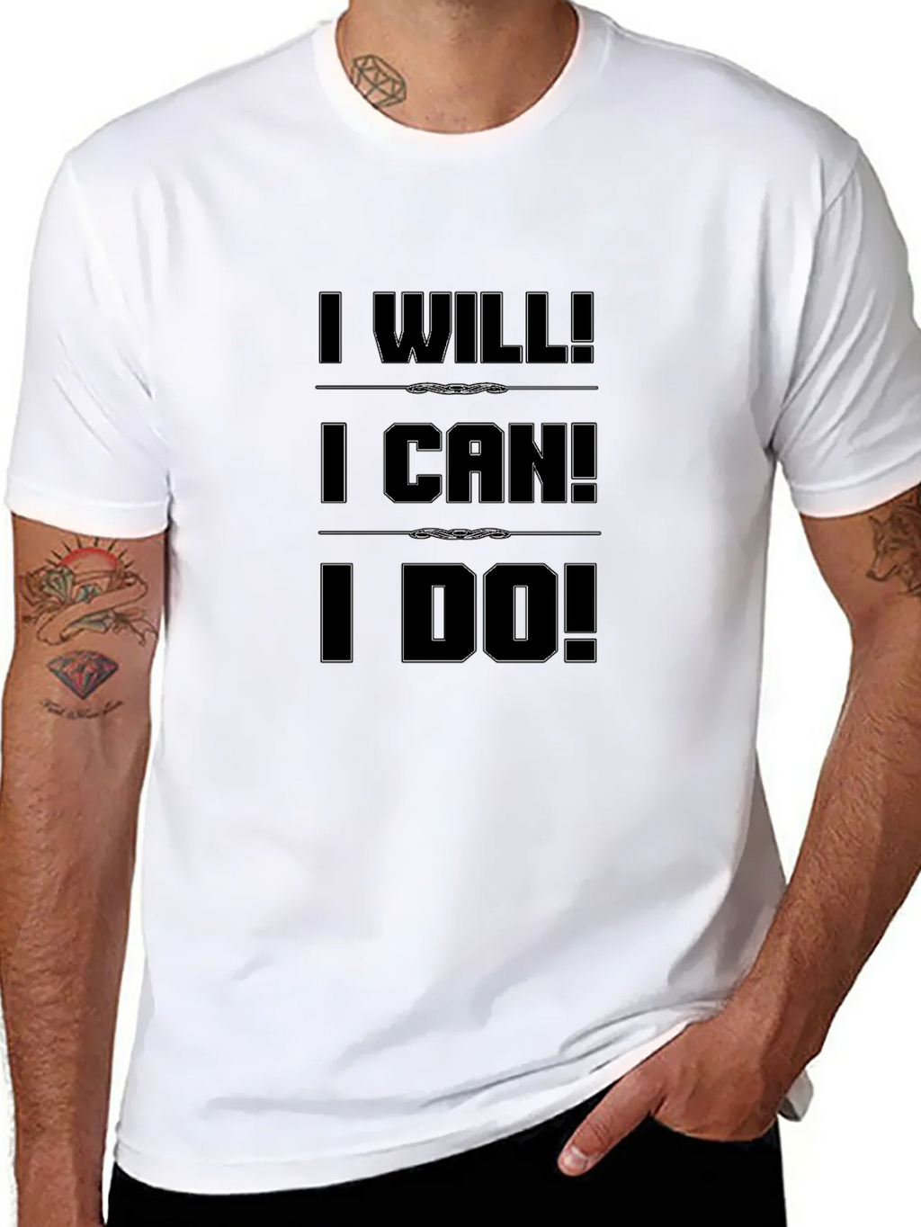 Motivational I Will I Can I Do Black T-Shirt product image 5