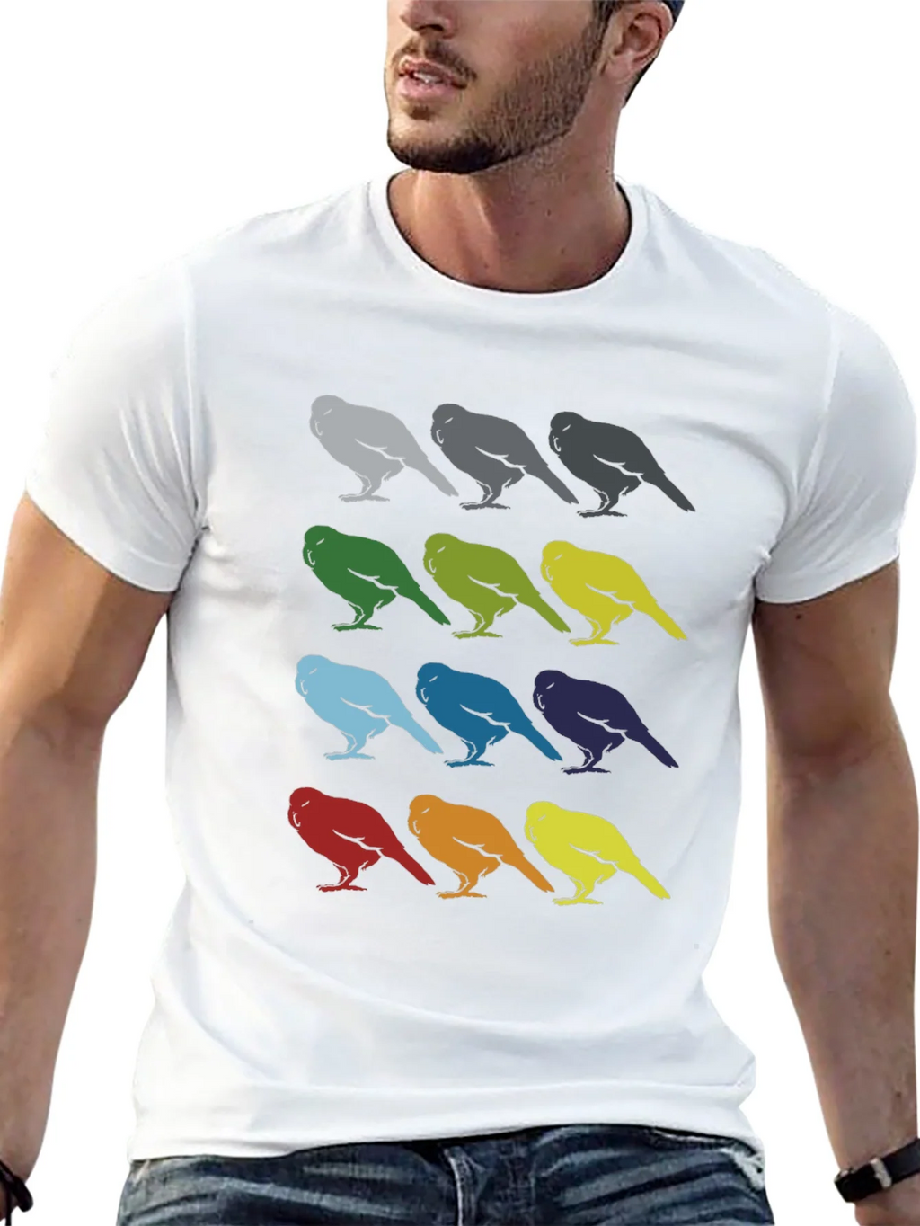 Bird Pattern Graphic Tee - Mens Black T-Shirt product image 9