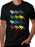 Bird Pattern Graphic Tee - Mens Black T-Shirt product image 1