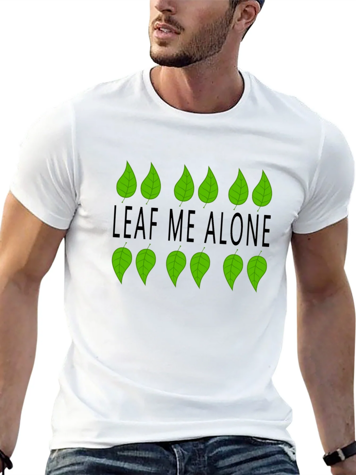 Leaf Me Alone Graphic Black T-Shirt product image 7