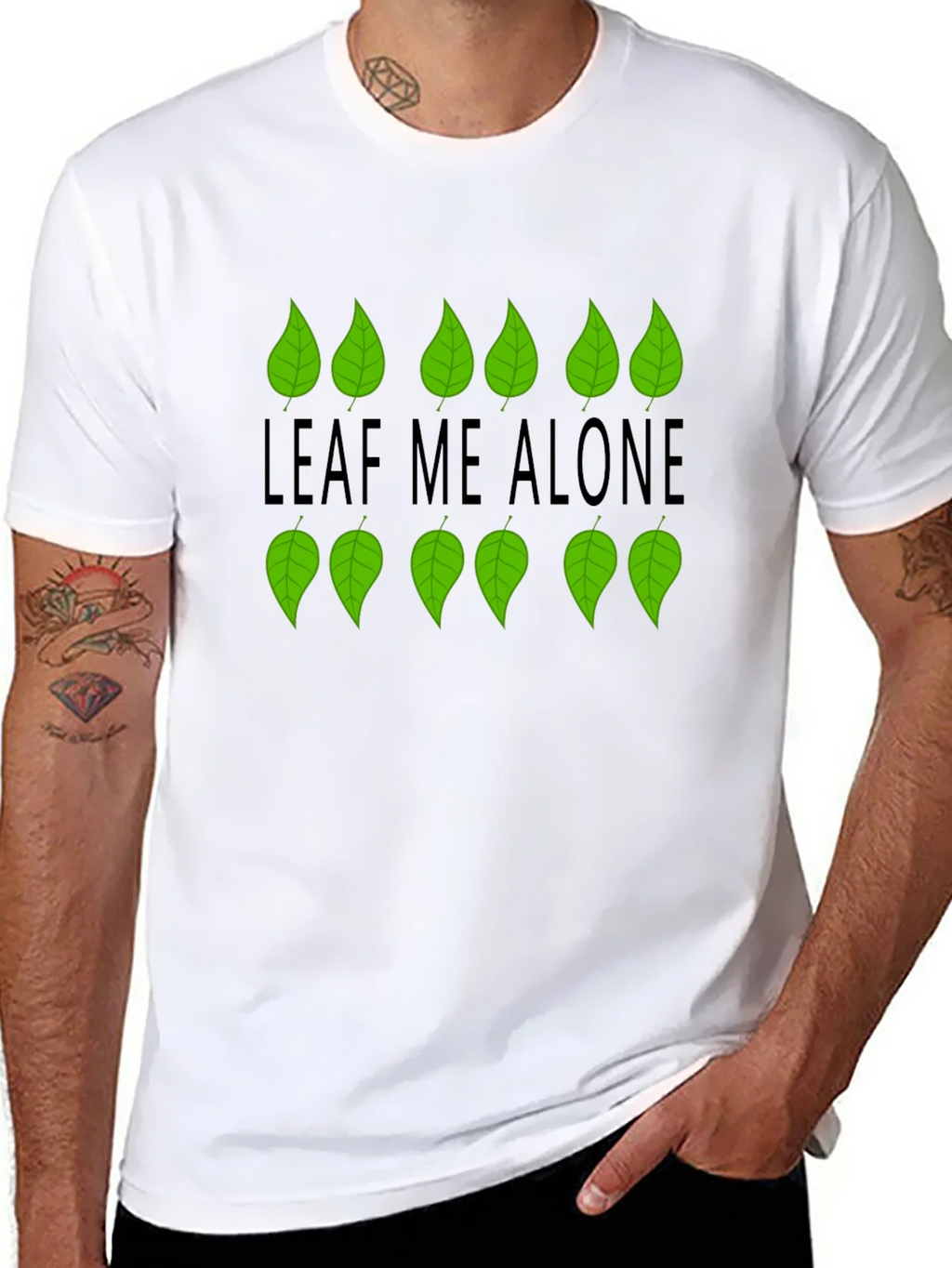 Leaf Me Alone Graphic Black T-Shirt product image 5