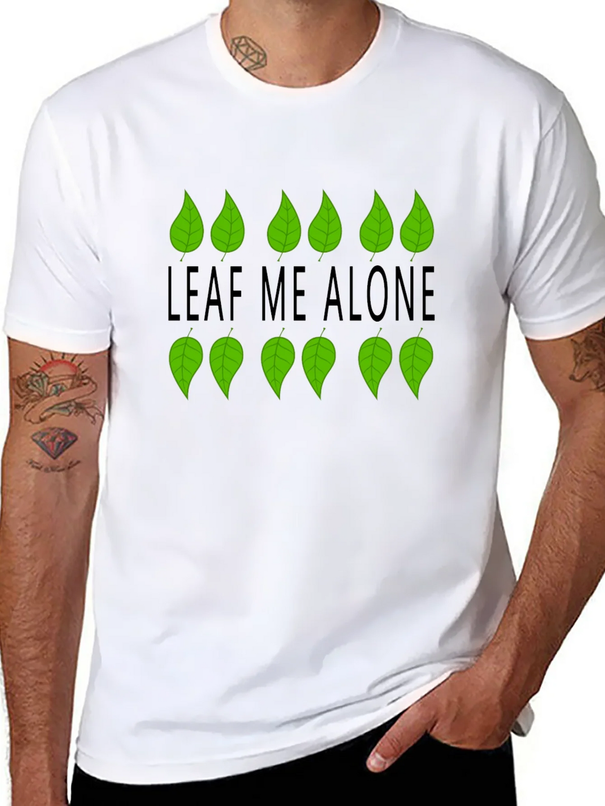 Leaf Me Alone Graphic Black T-Shirt product image 5