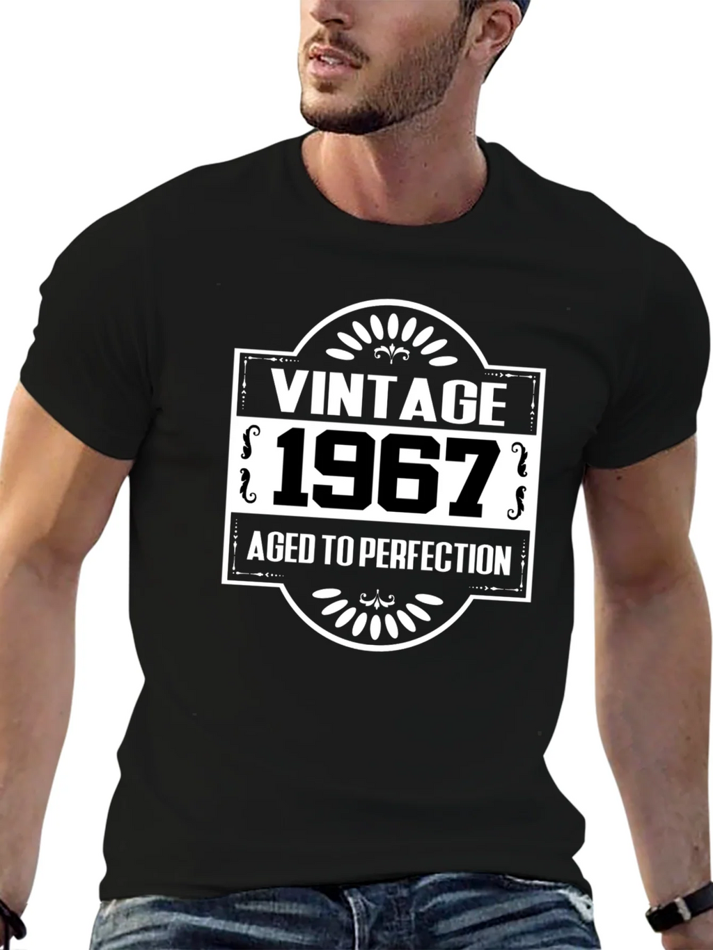Vintage 1967 Aged To Perfection Black T-Shirt product image 6