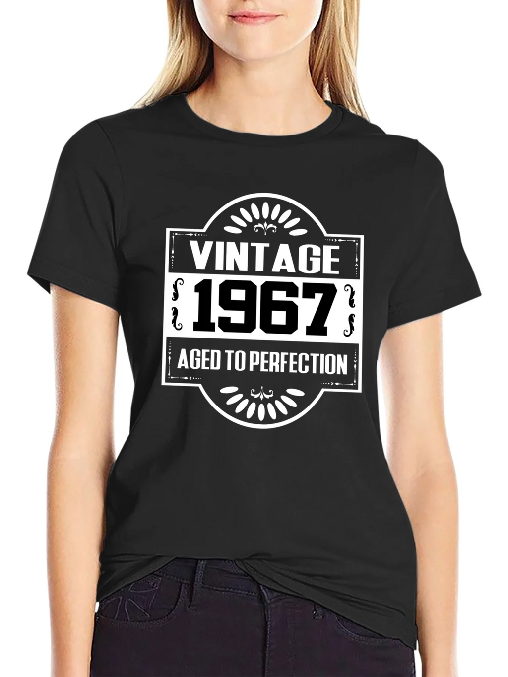 Vintage 1967 Aged To Perfection Black T-Shirt product image 2