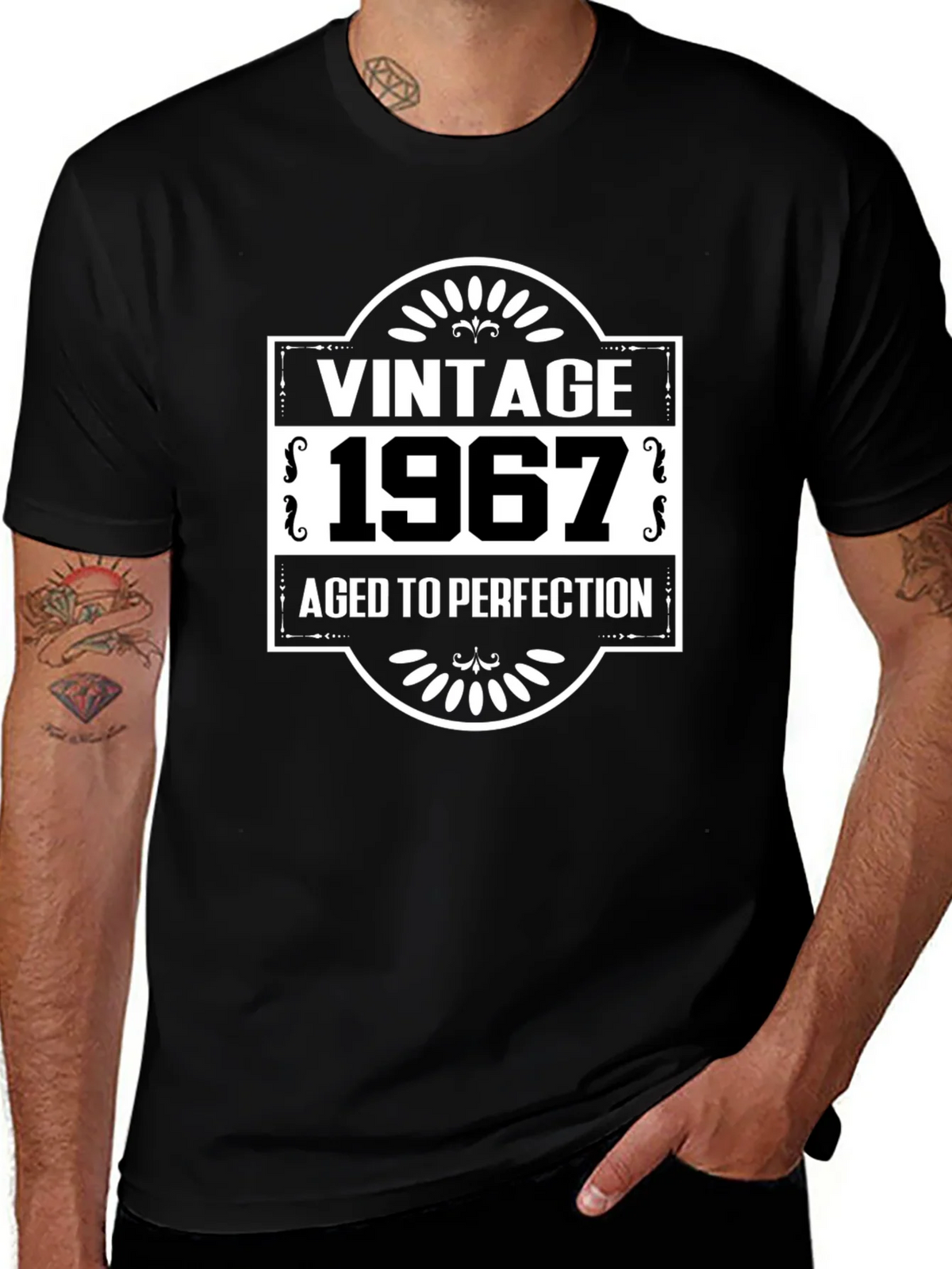Vintage 1967 Aged To Perfection Black T-Shirt product image 1