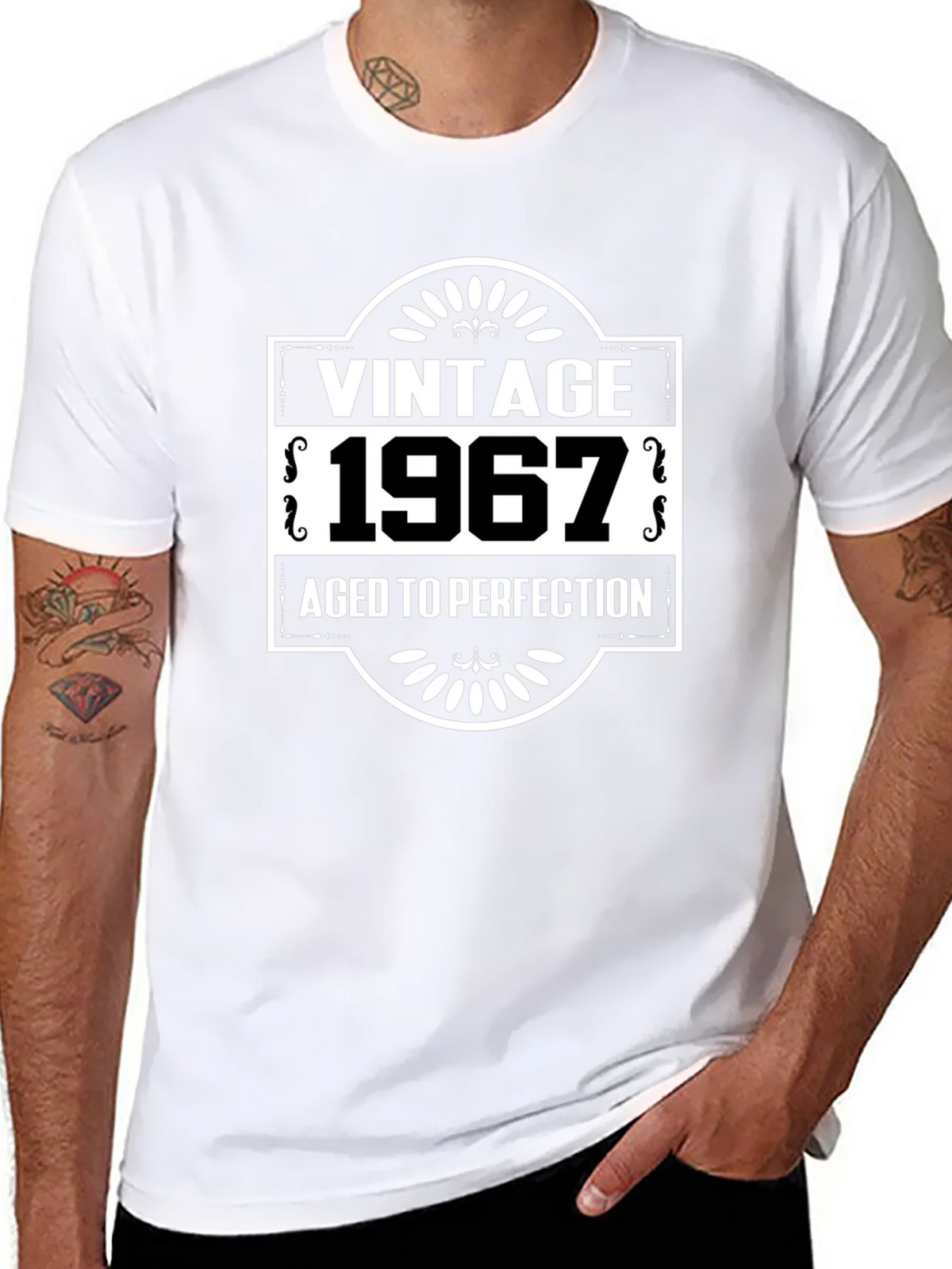 Vintage 1967 Aged To Perfection Black T-Shirt product image 7