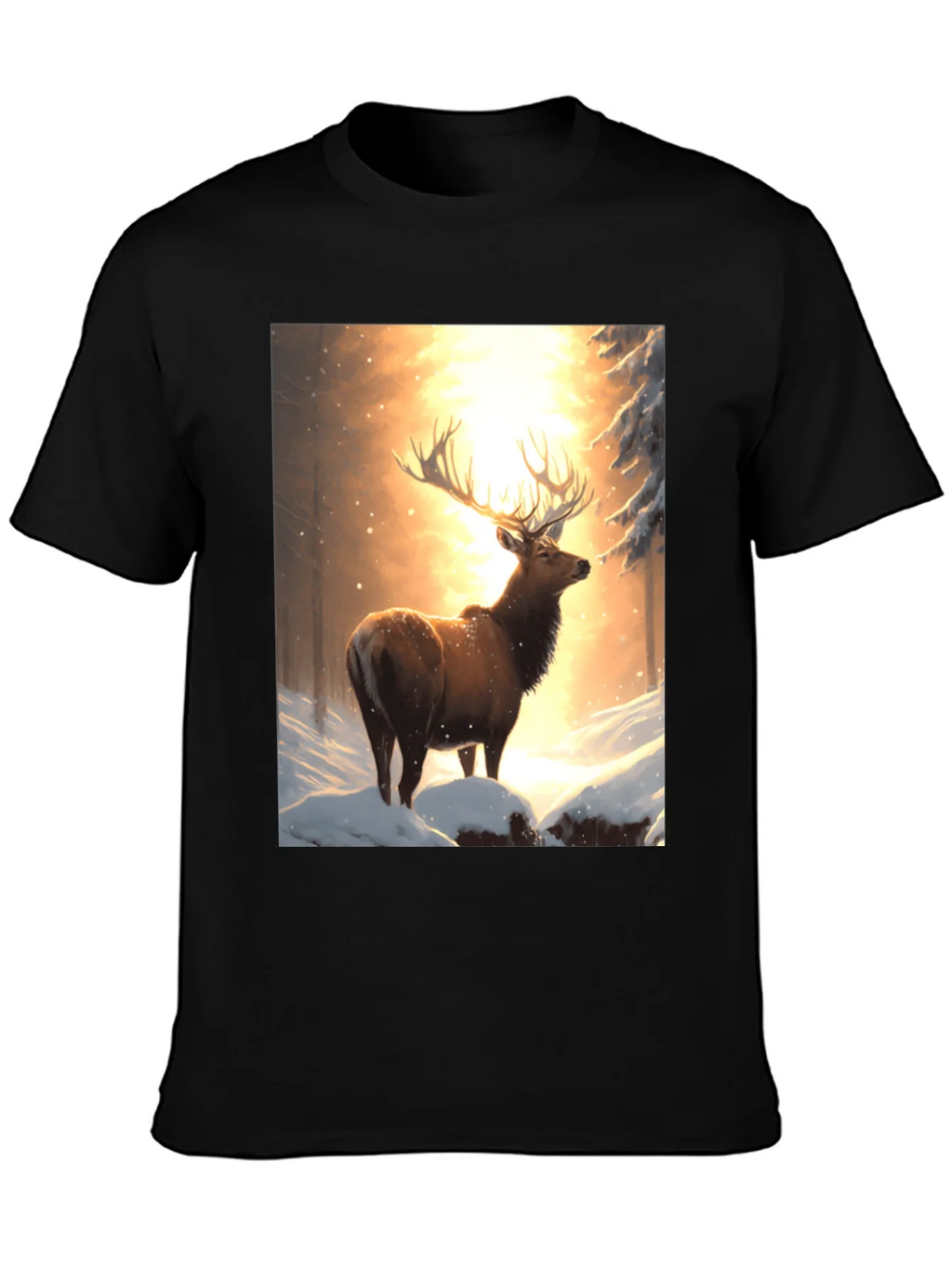 Elk in Snowy Forest T-Shirt product image 1