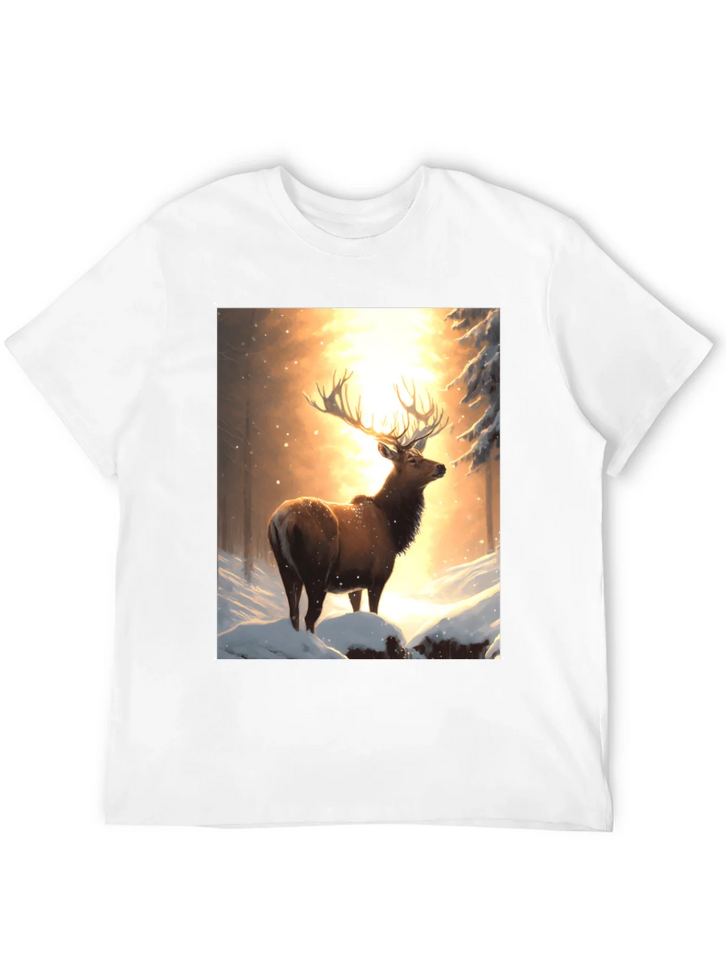 Elk in Snowy Forest T-Shirt product image 3