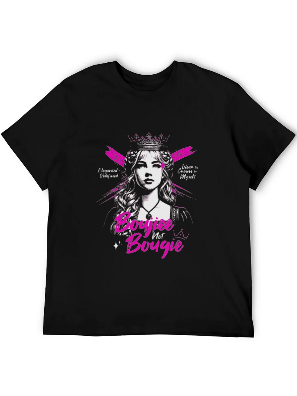 Sassy Boujiee Not Bougie Black Graphic Tee product image 4
