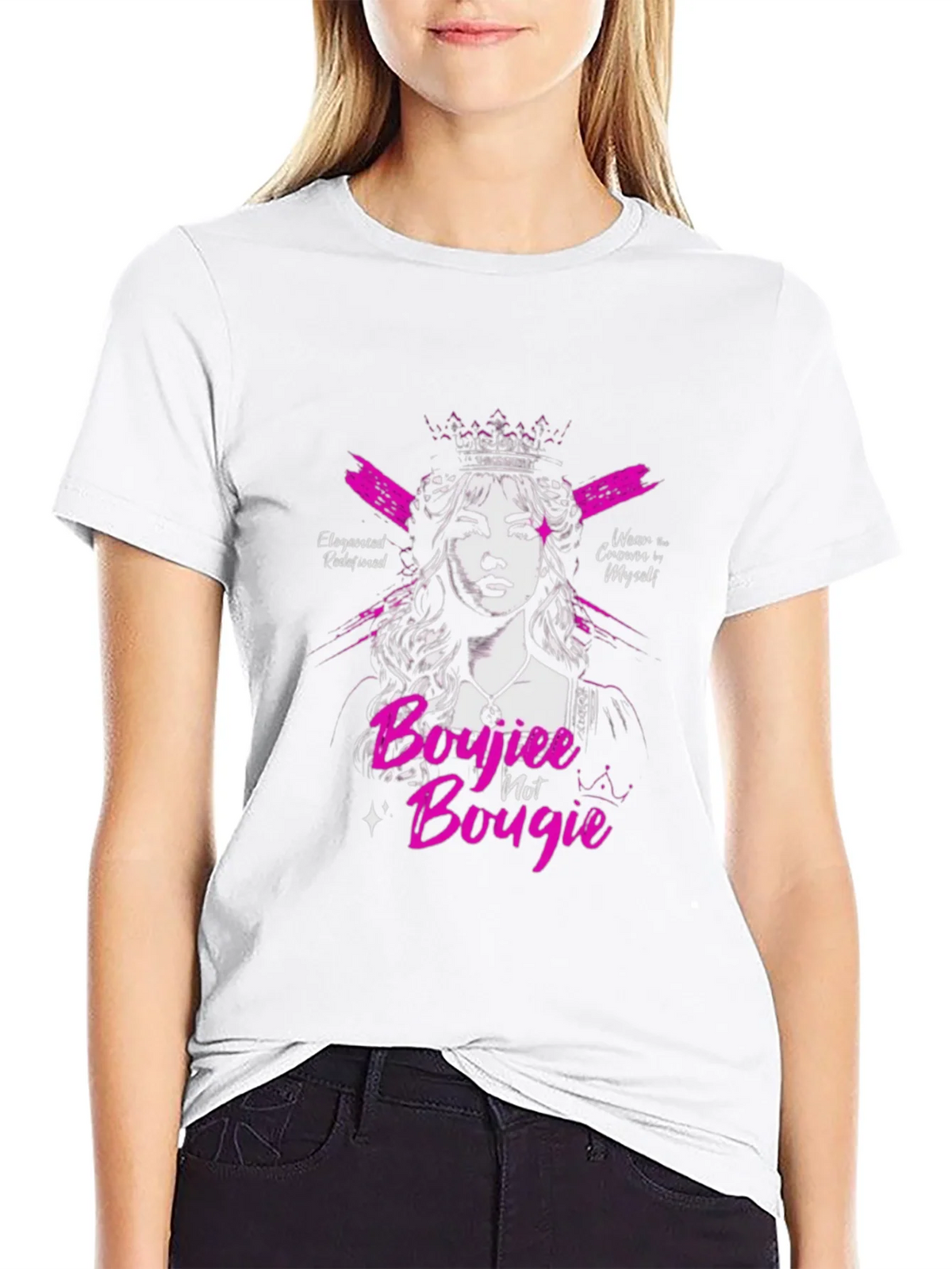 Sassy Boujiee Not Bougie Black Graphic Tee product image 7