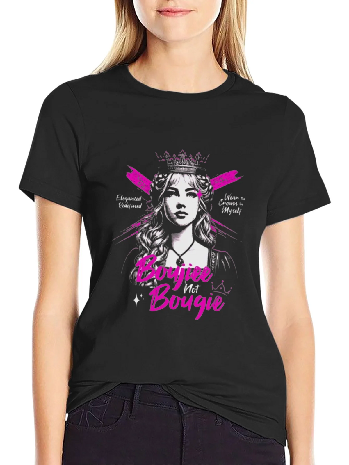 Sassy Boujiee Not Bougie Black Graphic Tee product image 1