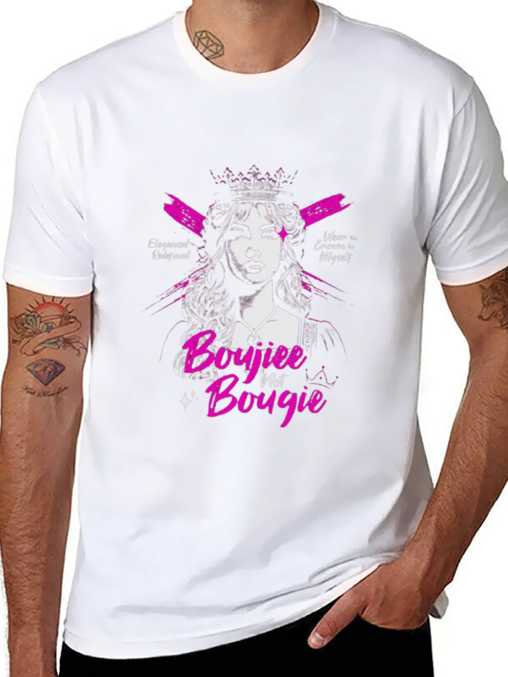Sassy Boujiee Not Bougie Black Graphic Tee product image 6
