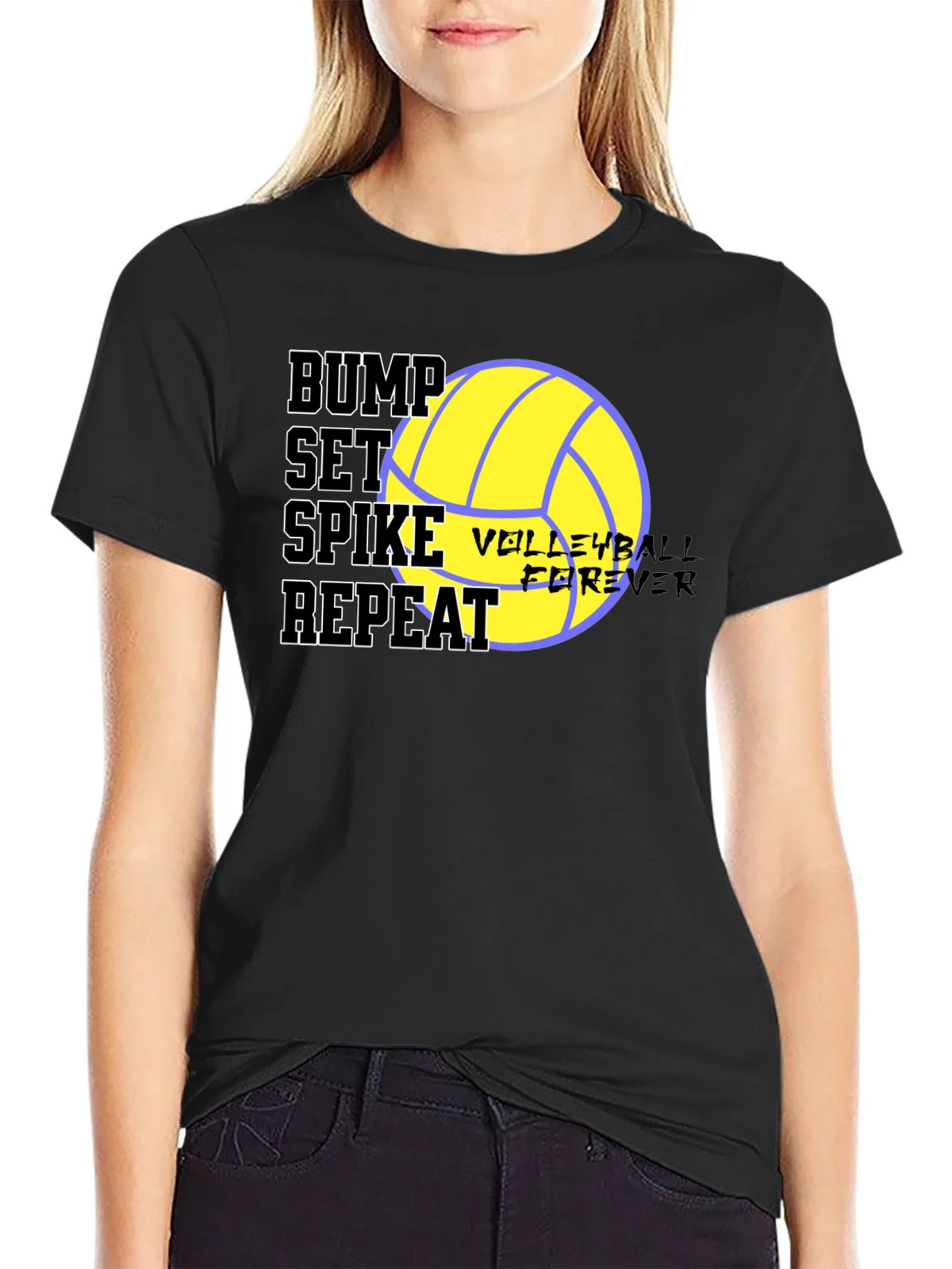 Bump Set Spike Repeat Volleyball T-Shirt product image 1