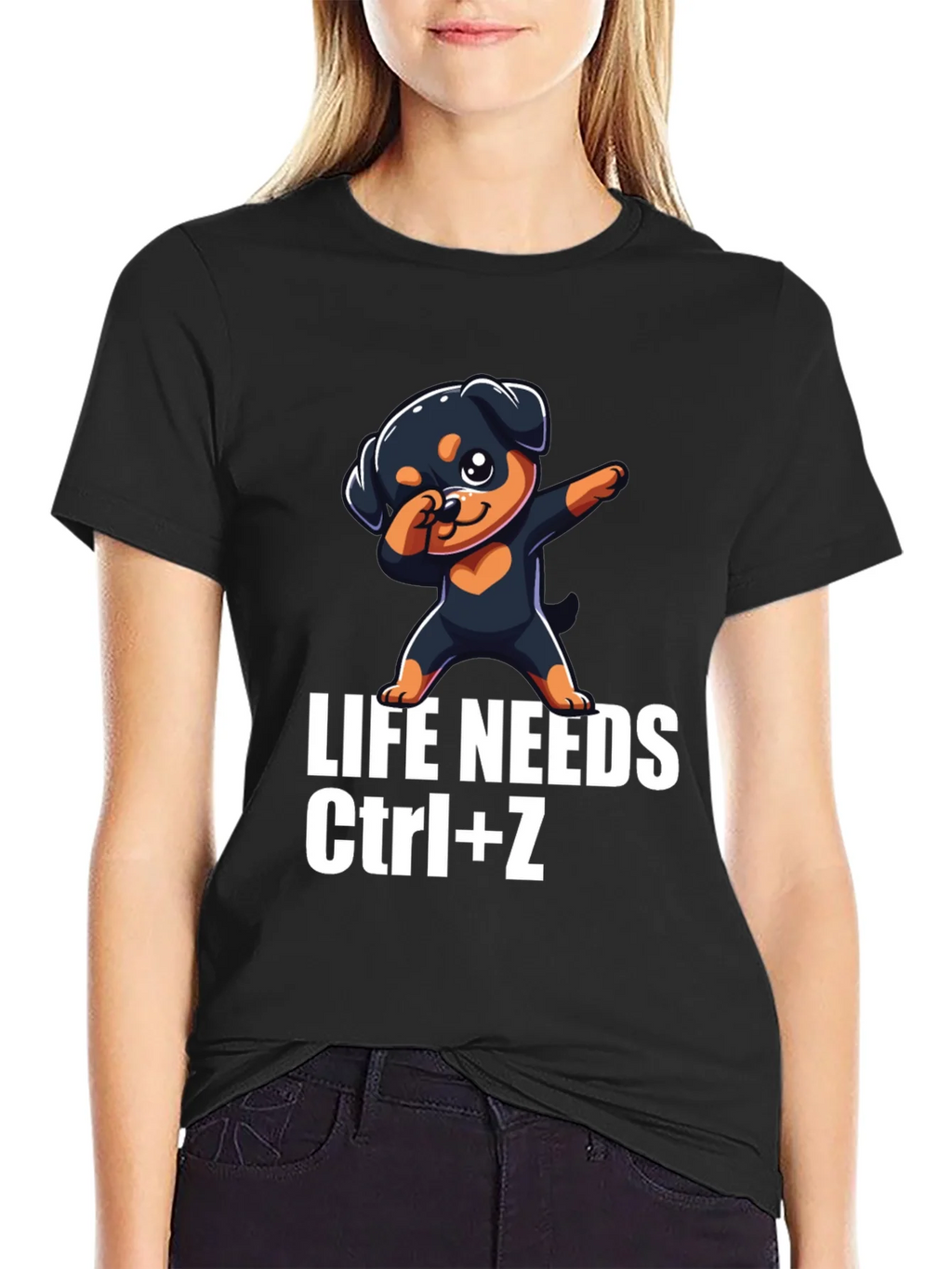 Life Needs Ctrl+Z T-Shirt Rottweiler Dab product image 1