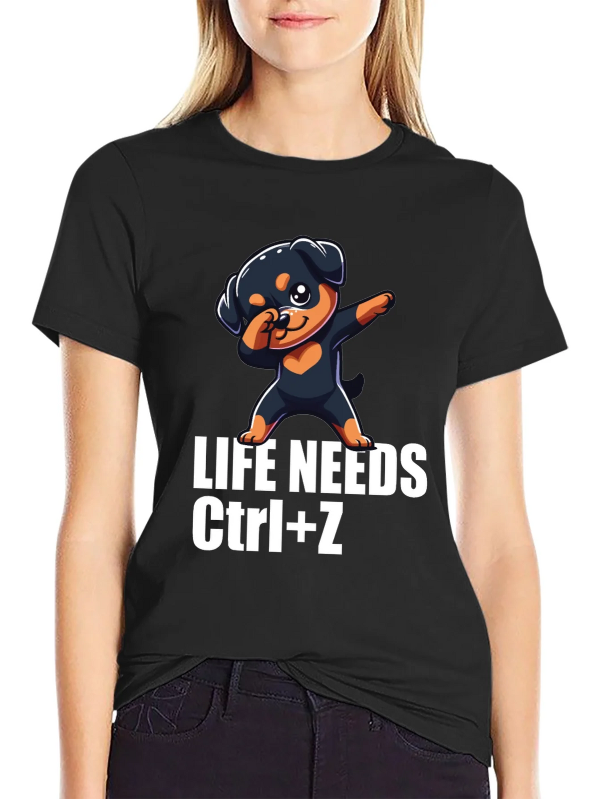Life Needs Ctrl+Z T-Shirt Rottweiler Dab product image 1