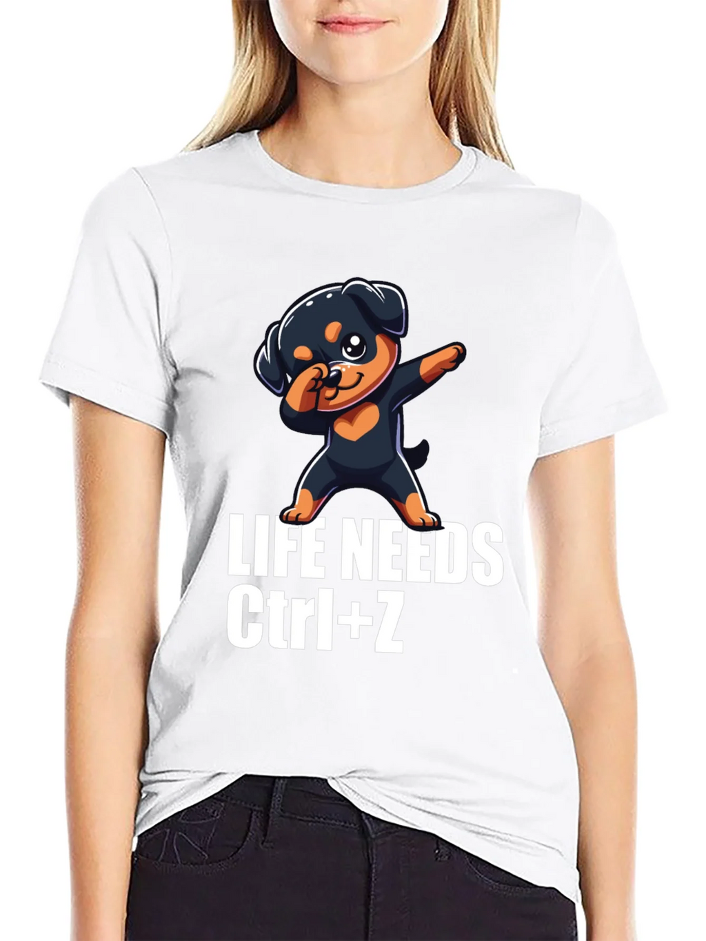 Life Needs Ctrl+Z T-Shirt Rottweiler Dab product image 6