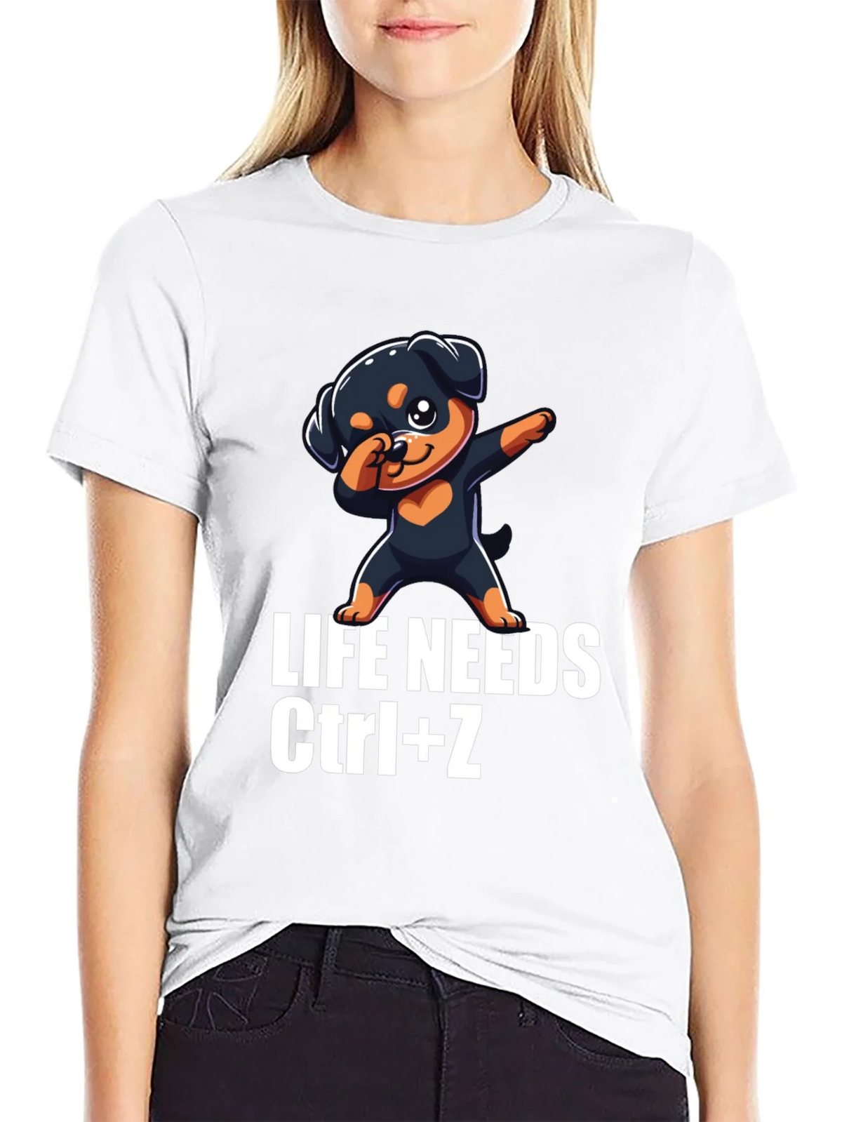 Life Needs Ctrl+Z T-Shirt Rottweiler Dab product image 6