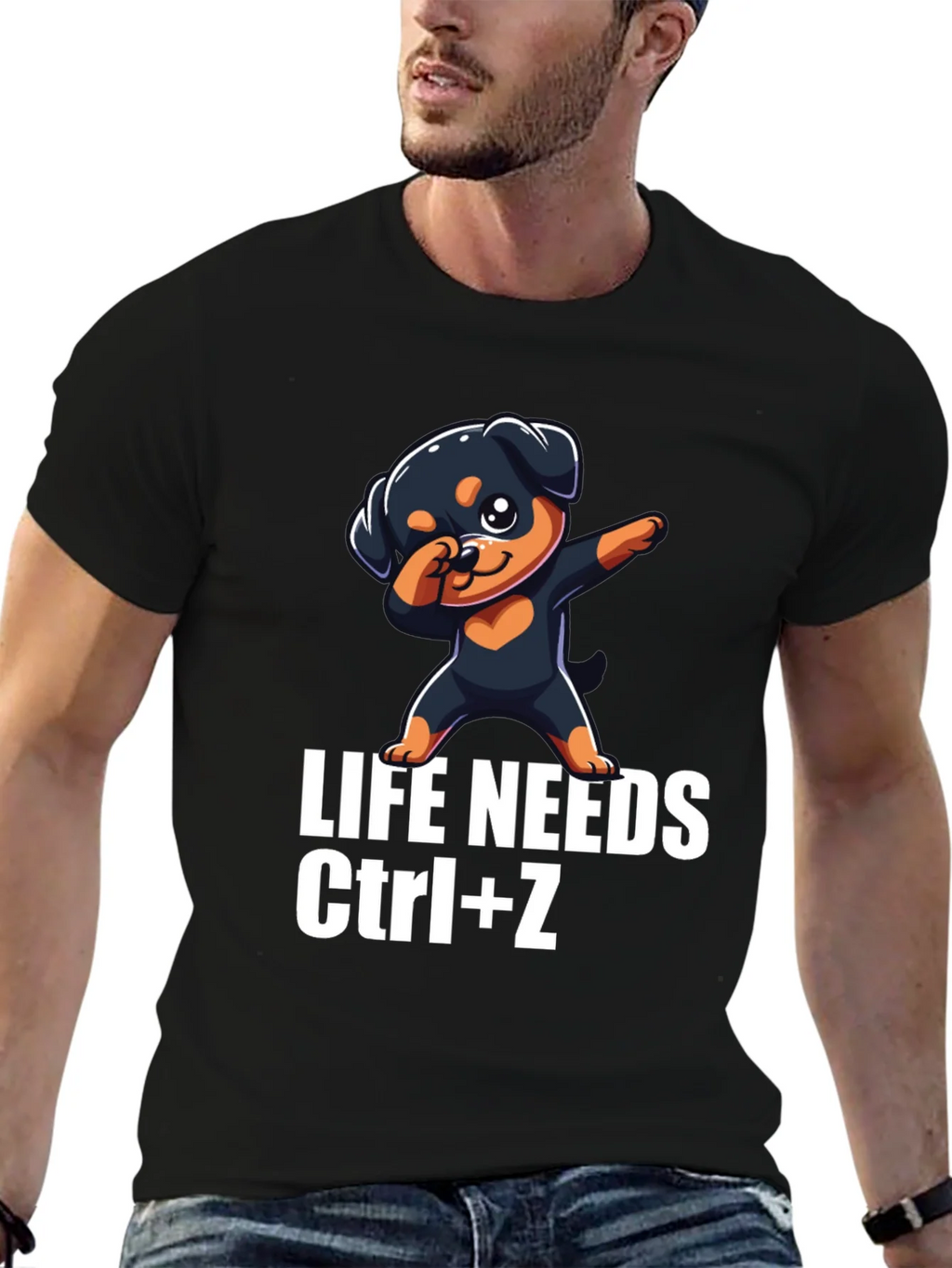 Life Needs Ctrl+Z T-Shirt Rottweiler Dab product image 4