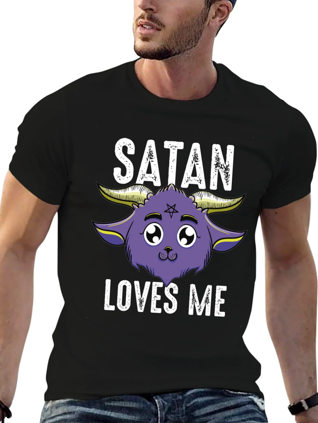 Satan Loves Me Graphic Tee - Cute Goat Design product image 6