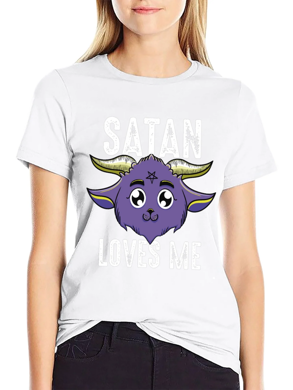 Satan Loves Me Graphic Tee - Cute Goat Design product image 8