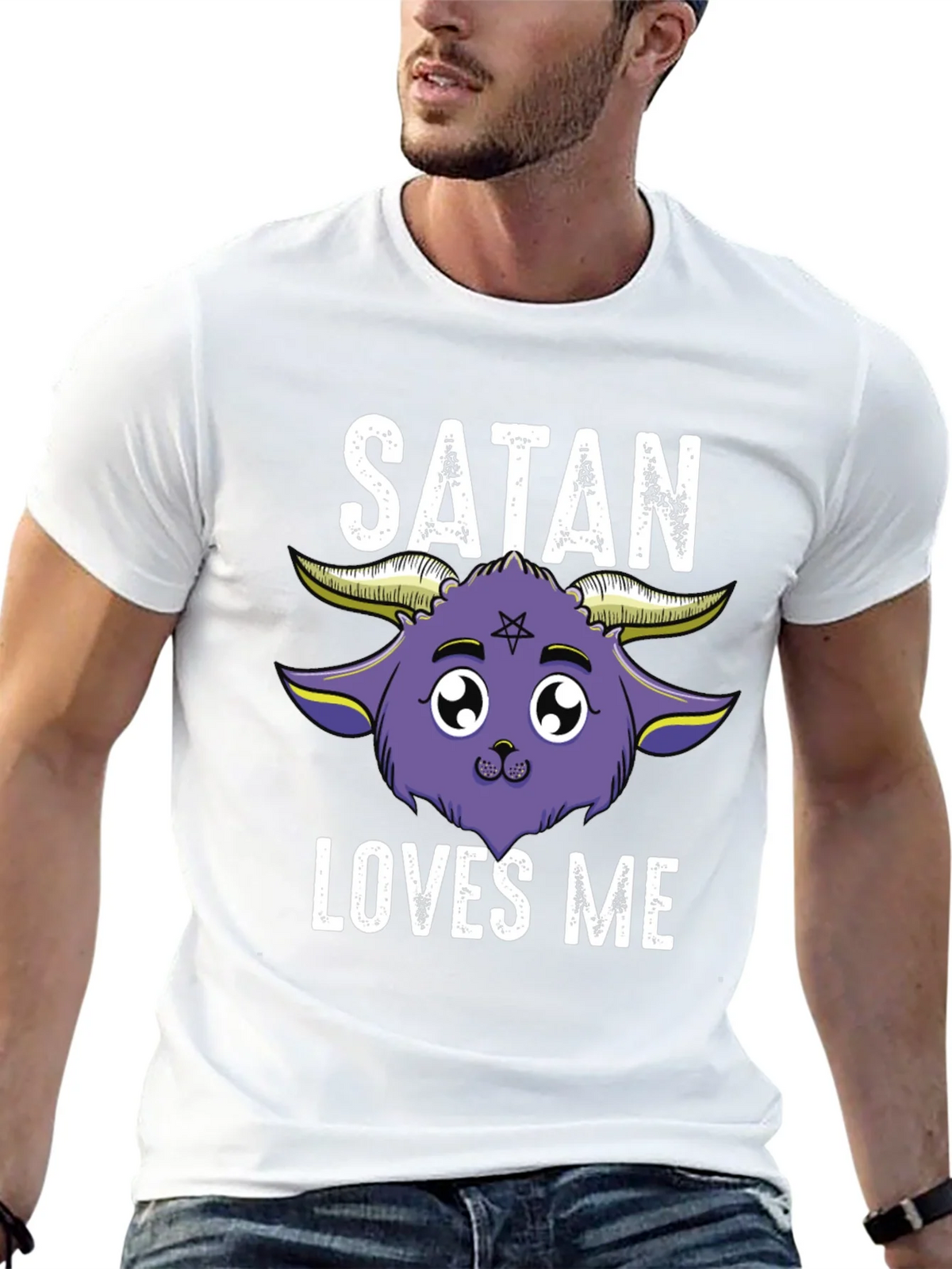 Satan Loves Me Graphic Tee - Cute Goat Design product image 12