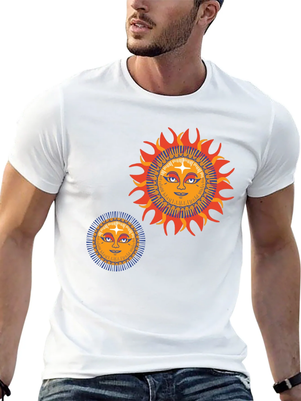 Sun Graphic Tee - Retro Style Black T-Shirt product image 12