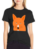 Cool Fox Graphic Tee - Black Cotton T-Shirt product image 1