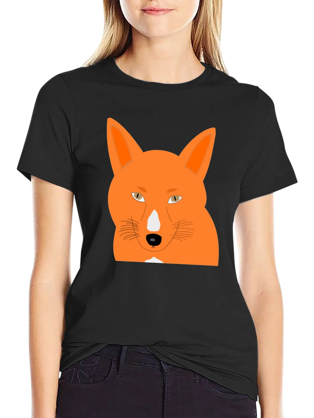 Cool Fox Graphic Tee - Black Cotton T-Shirt product image 1