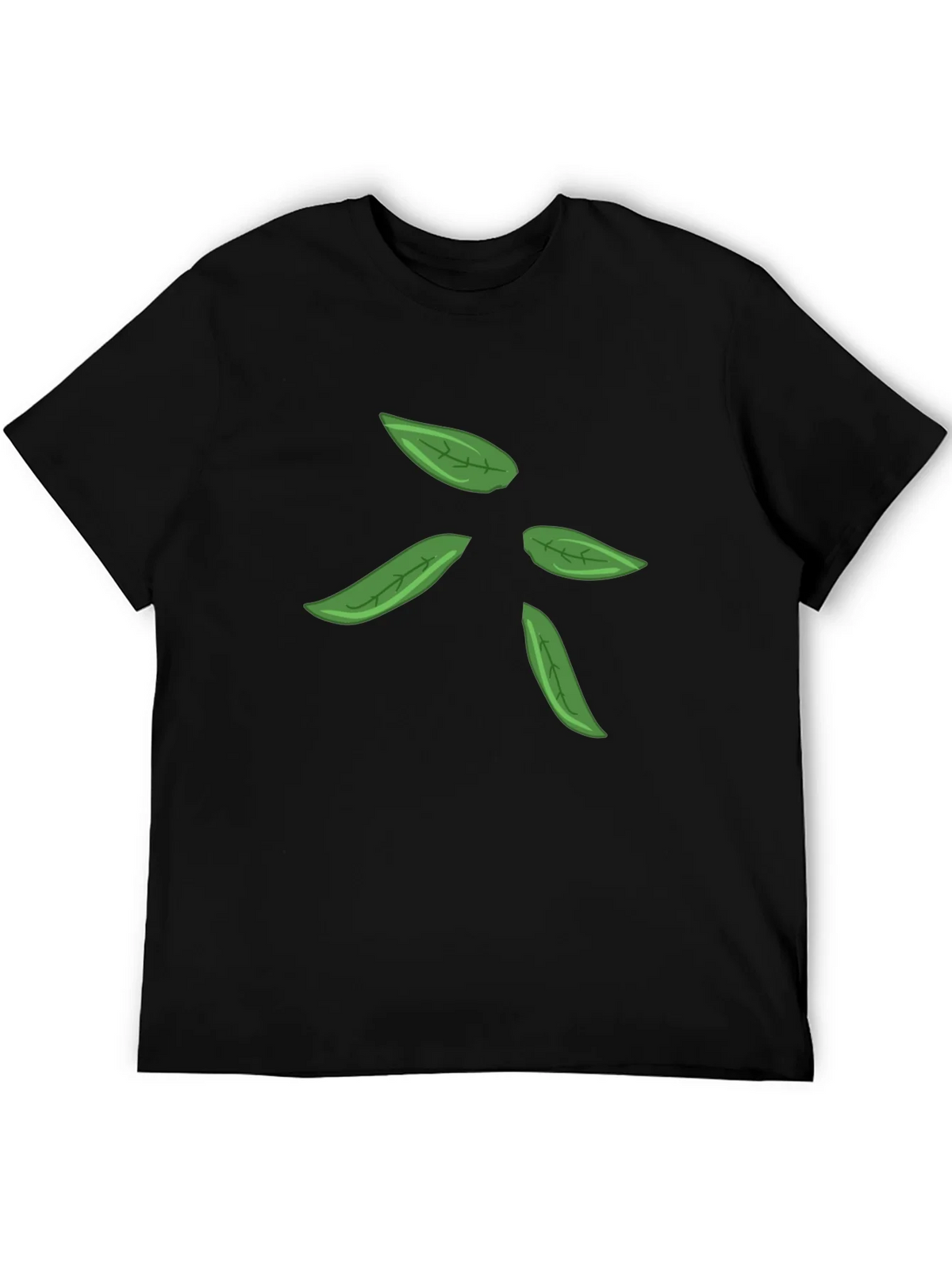 Leaf Design Black T-Shirt for Men product image 5