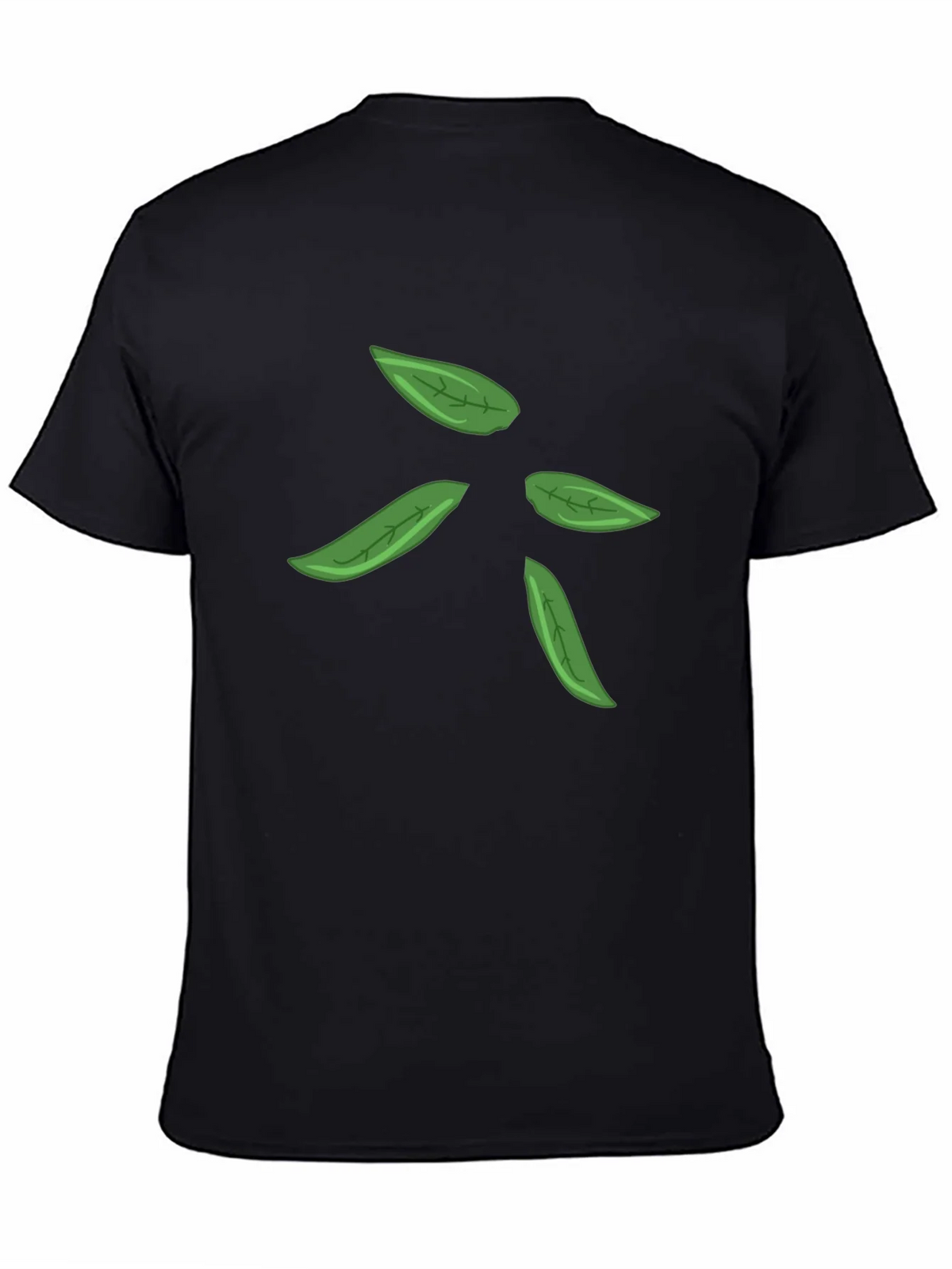 Leaf Design Black T-Shirt for Men product image 4
