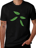 Leaf Design Black T-Shirt for Men product image 1