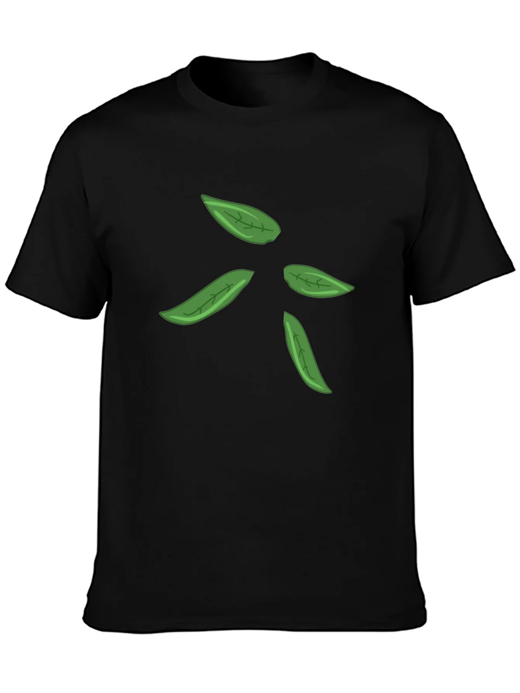 Leaf Design Black T-Shirt for Men product image 3