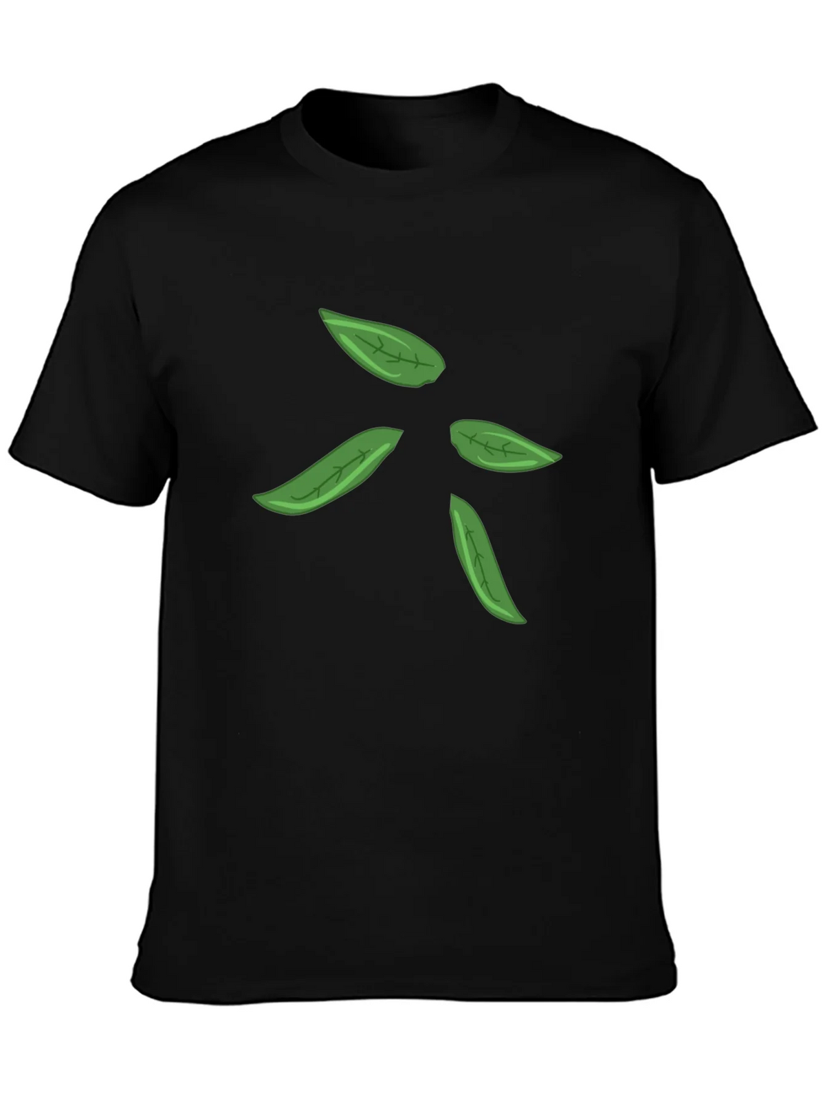Leaf Design Black T-Shirt for Men product image 3